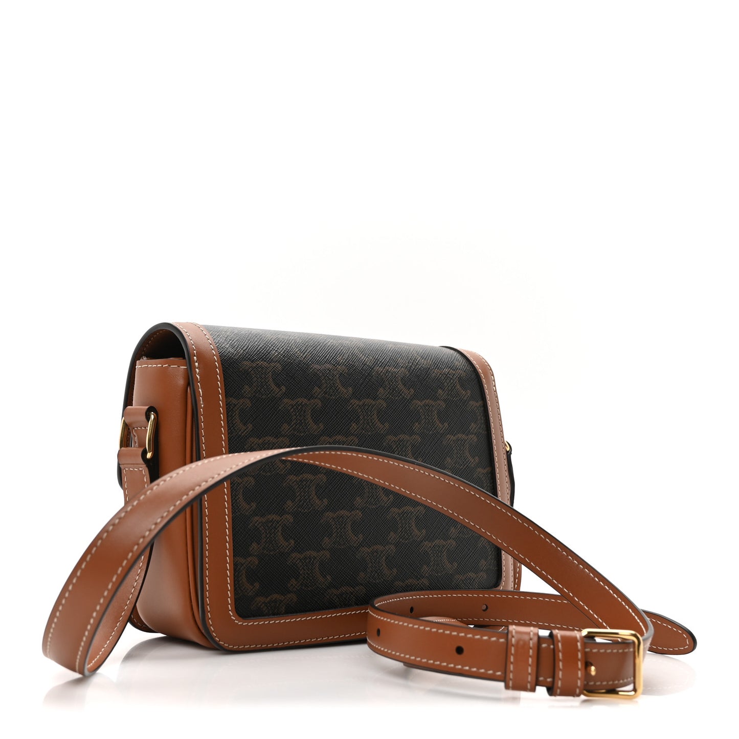 Calfskin Triomphe Canvas Teen Triomphe Bag Tan