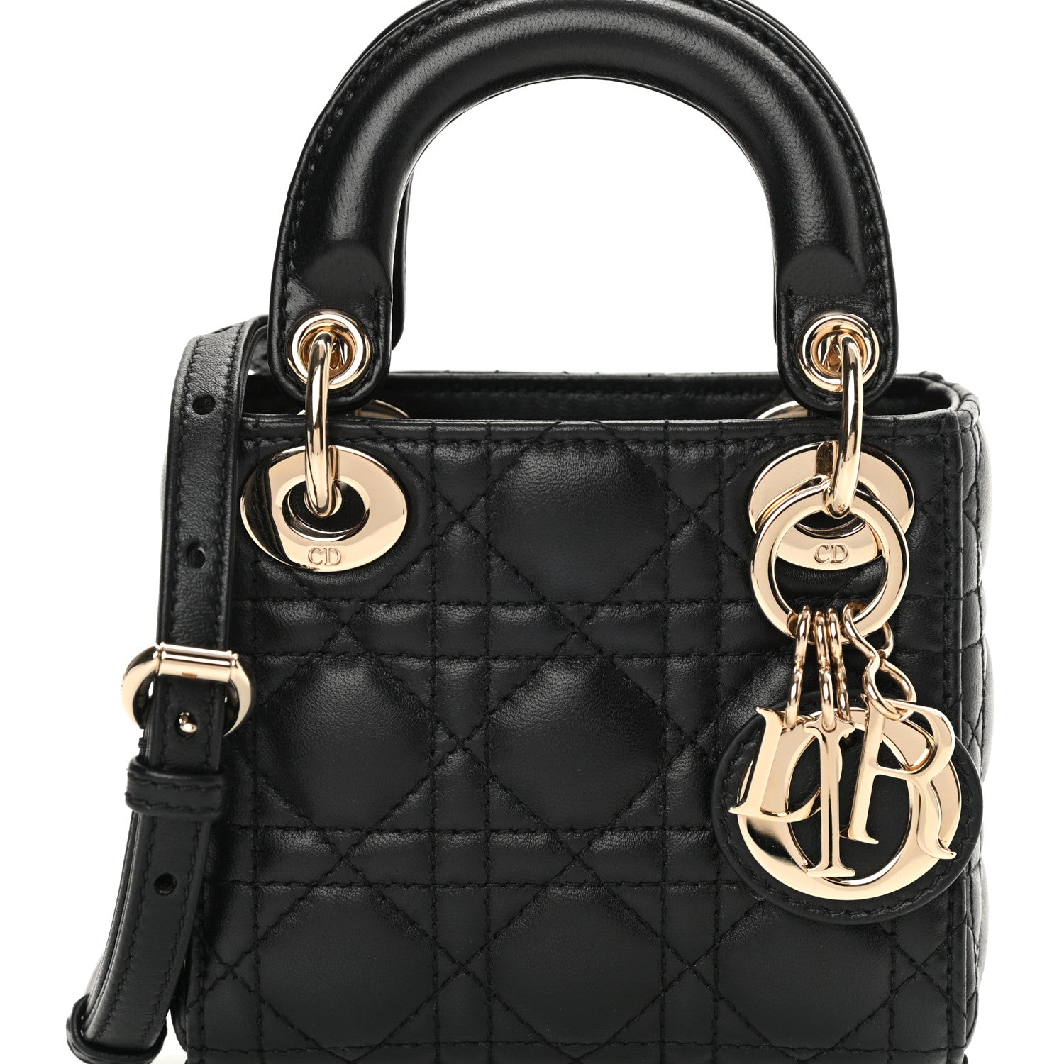 Christian Dior Lambskin Cannage Micro Lady Dior Black 7 of 10