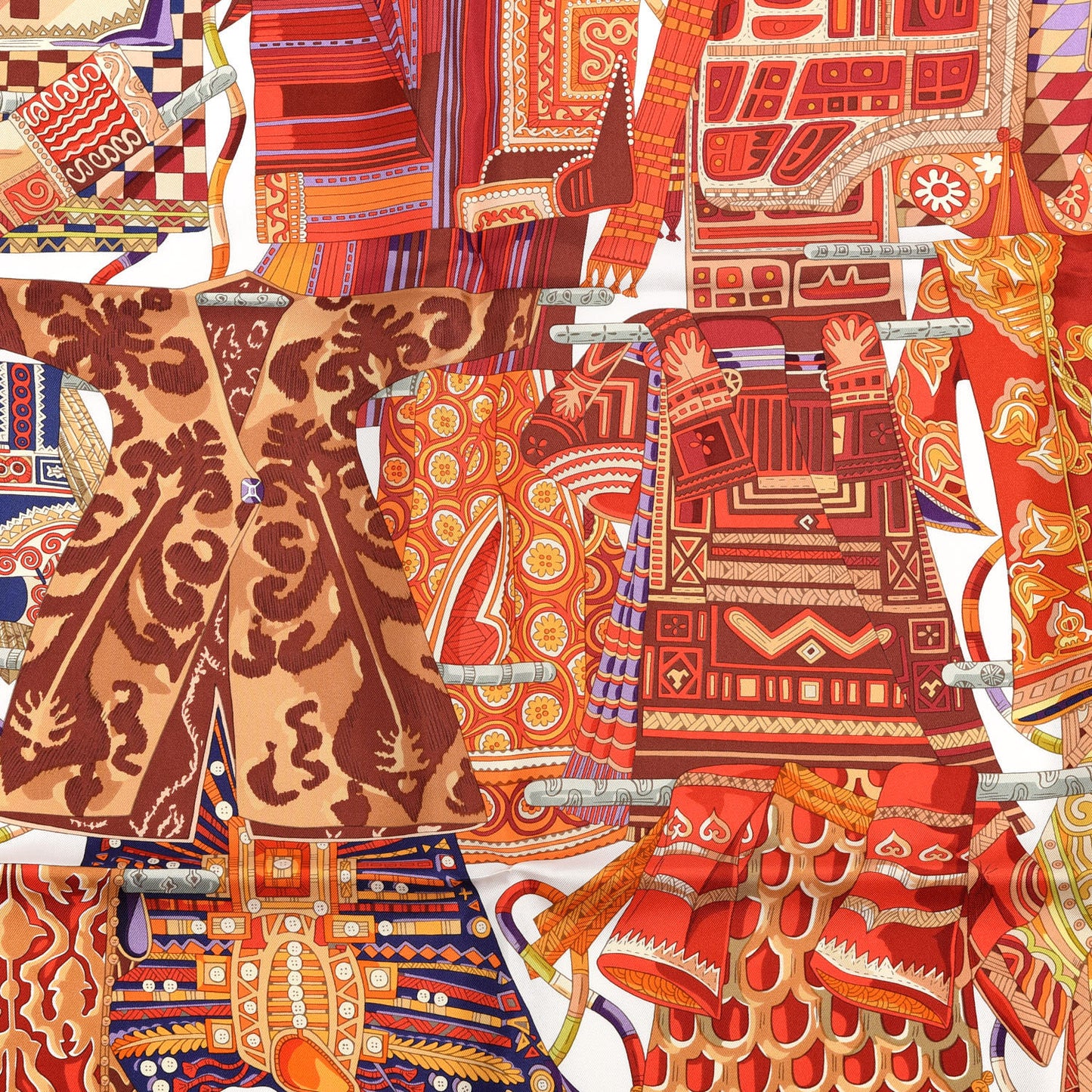 Silk Voyage En Etoffes Scarf 90 White Rouge H