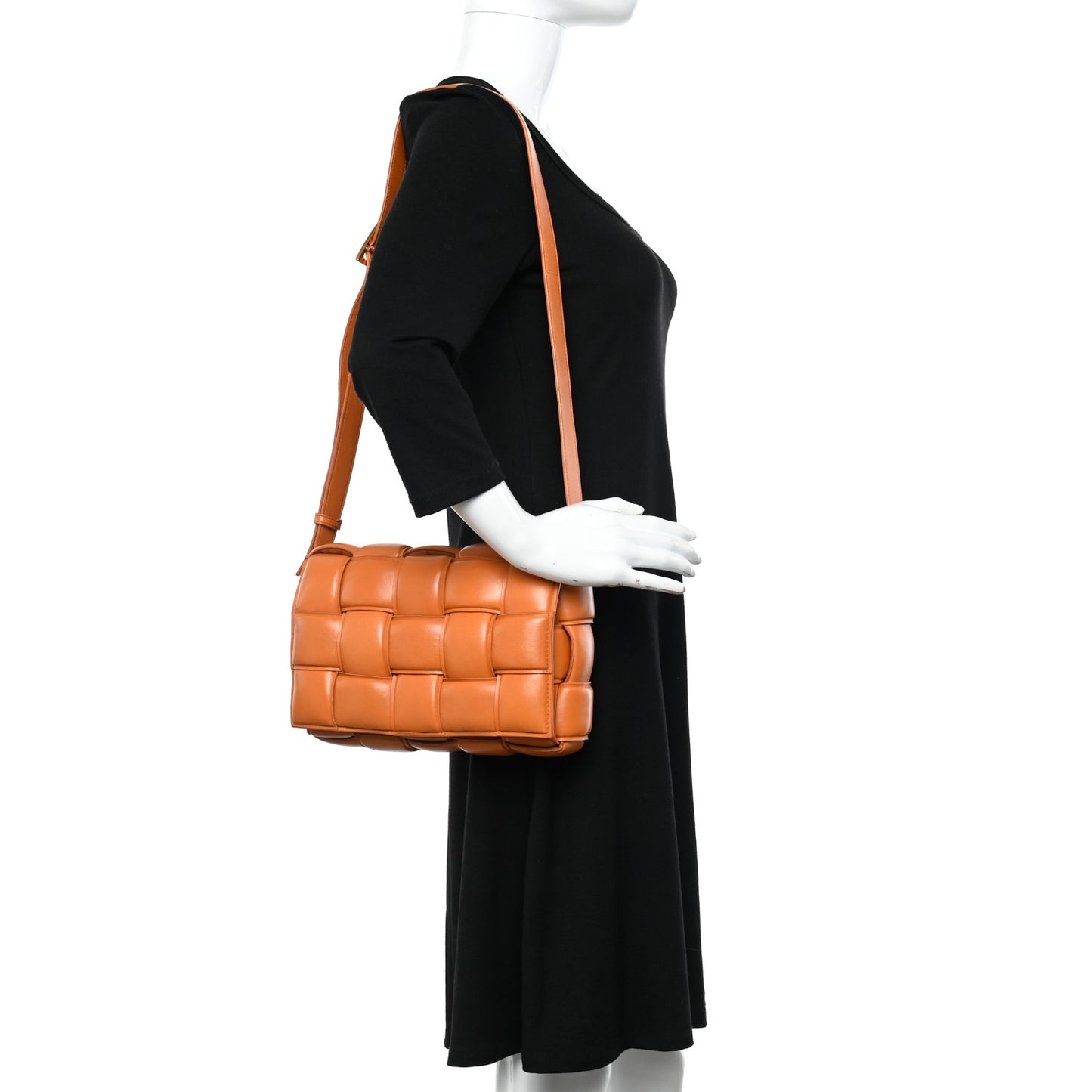 Nappa Maxi Intreccio Padded Cassette Crossbody Bag Clay