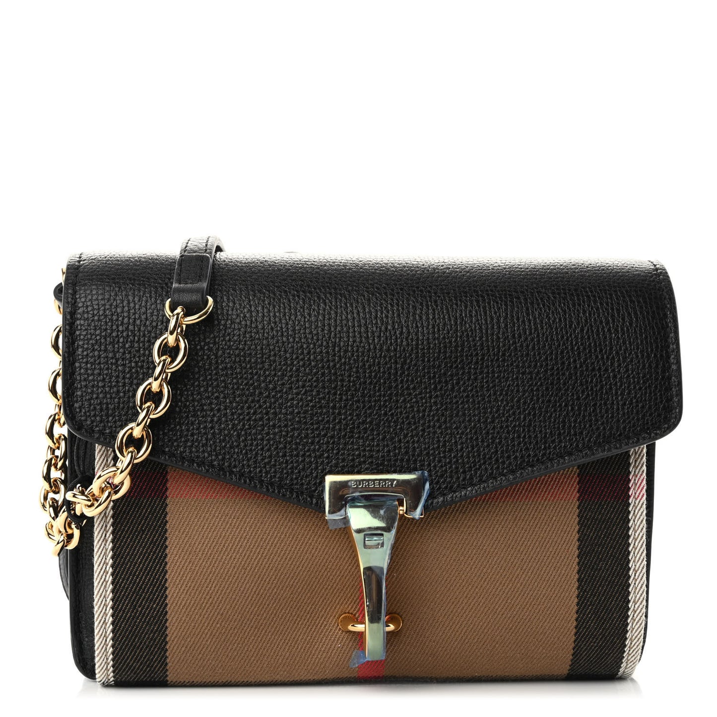 Derby Calfskin House Check Baby Macken Crossbody Bag Black