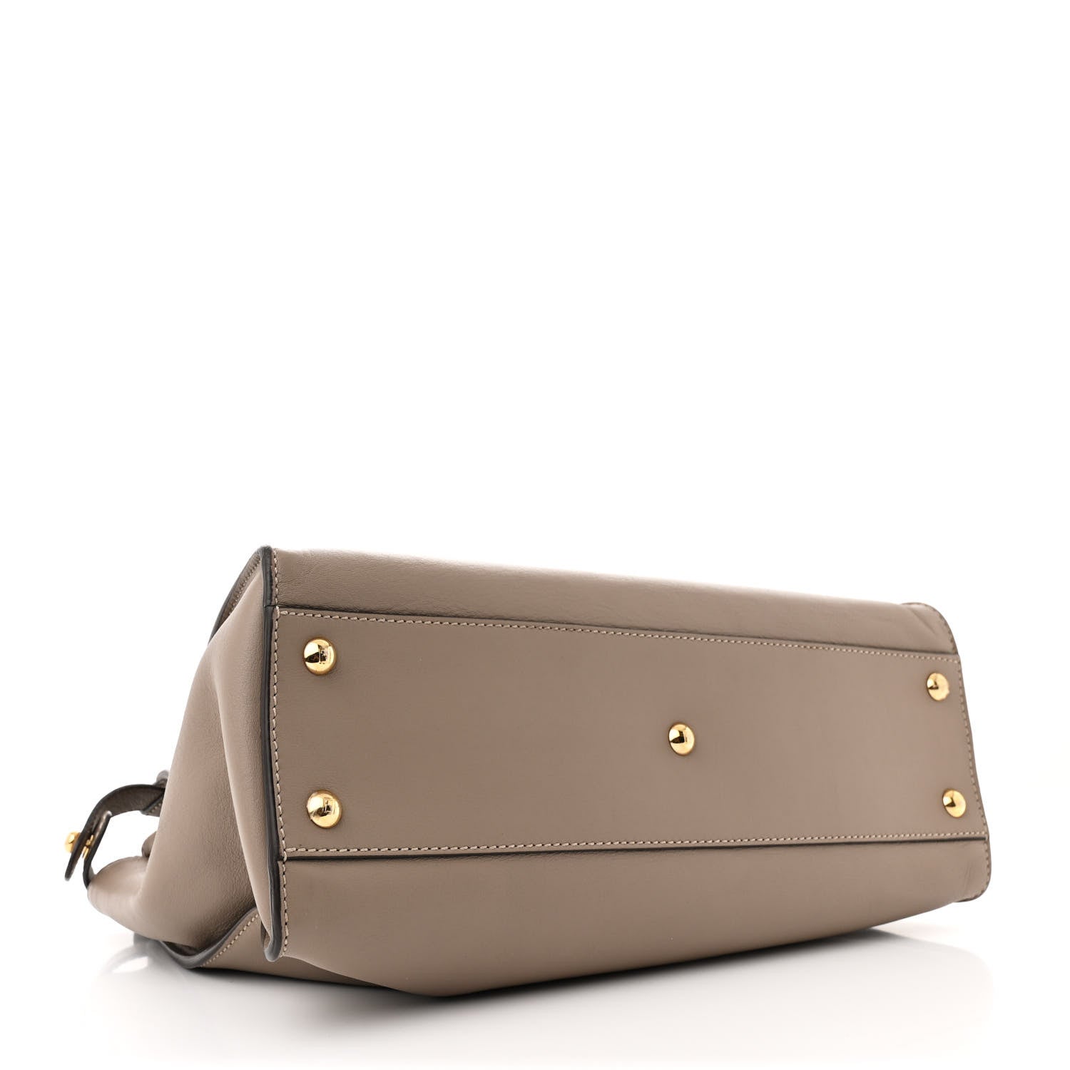 Fendi Vitello Seta Shiny Nappa Plexiglass Medium Peekaboo I SEE U Satchel Tortora 4 of 12