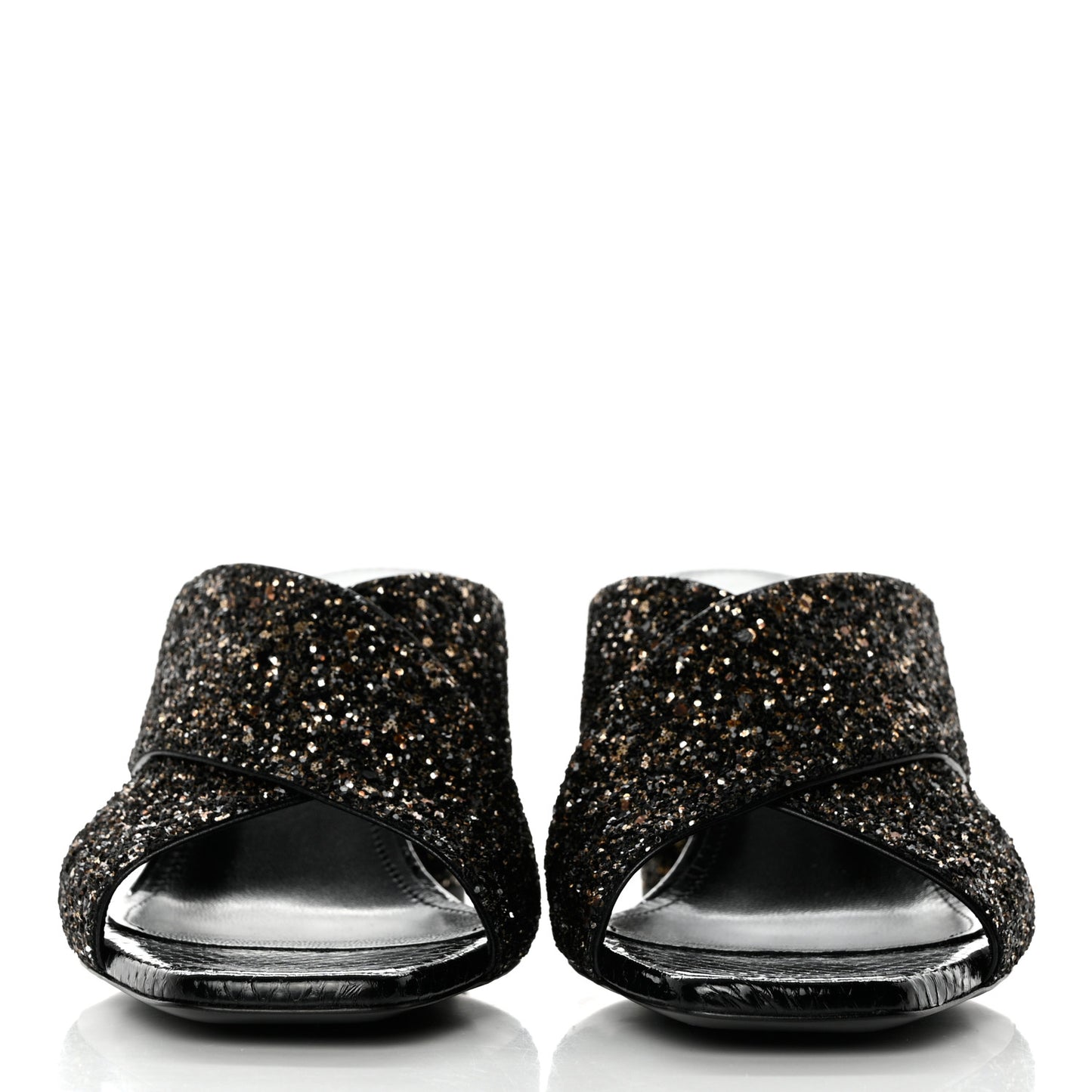 Glitter LouLou 70 Mule Sandals 38 Black Gold