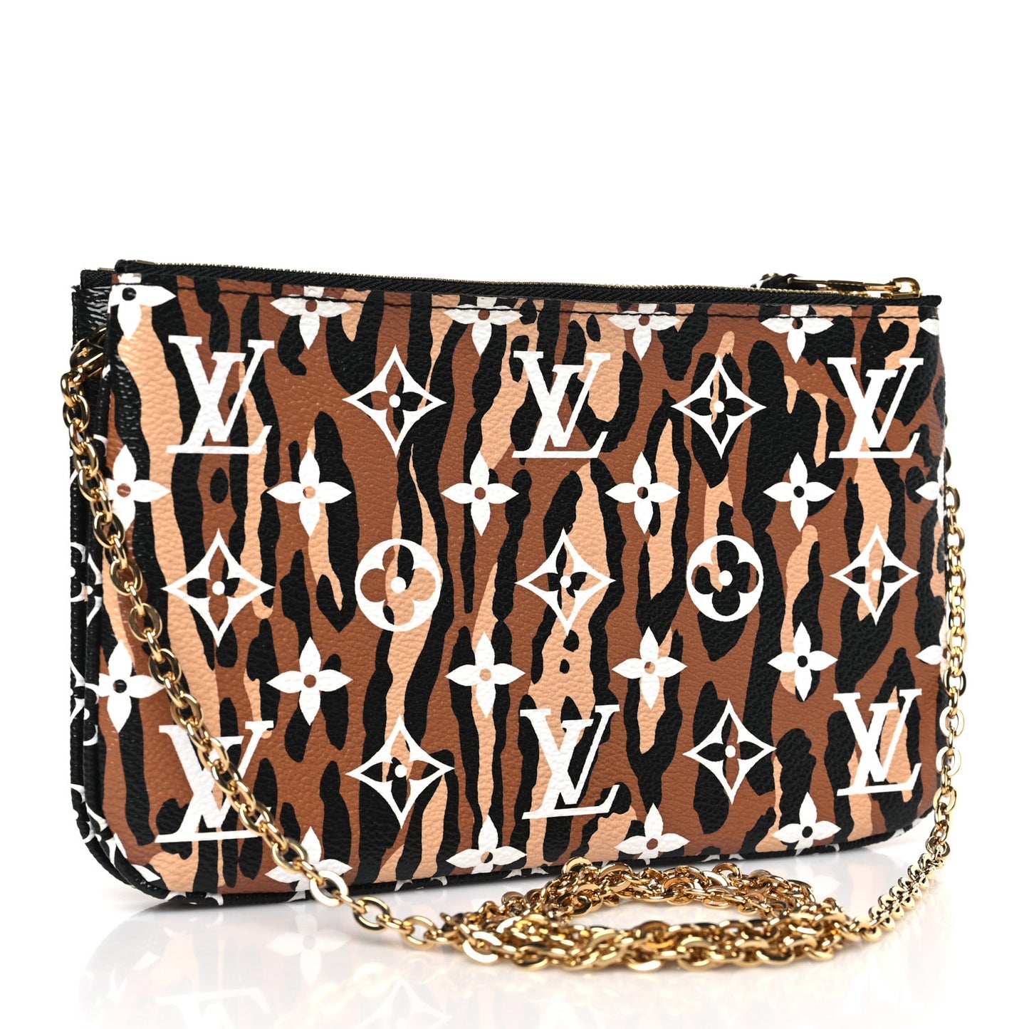 Monogram Giant Jungle Pochette Double Zip Black