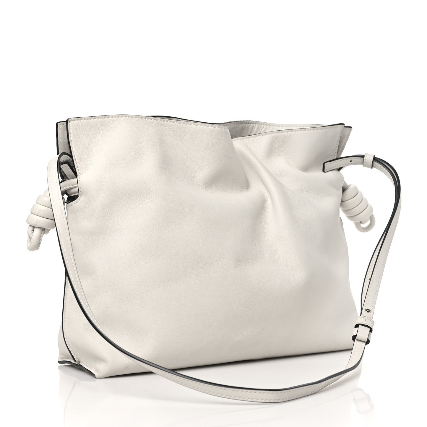 Calfskin Small Flamenco Knot Bag Soft White