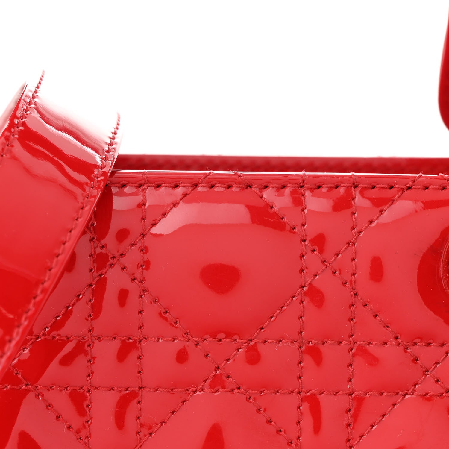 Christian Dior Patent Cannage Medium Lady Dior Red 8 of 10