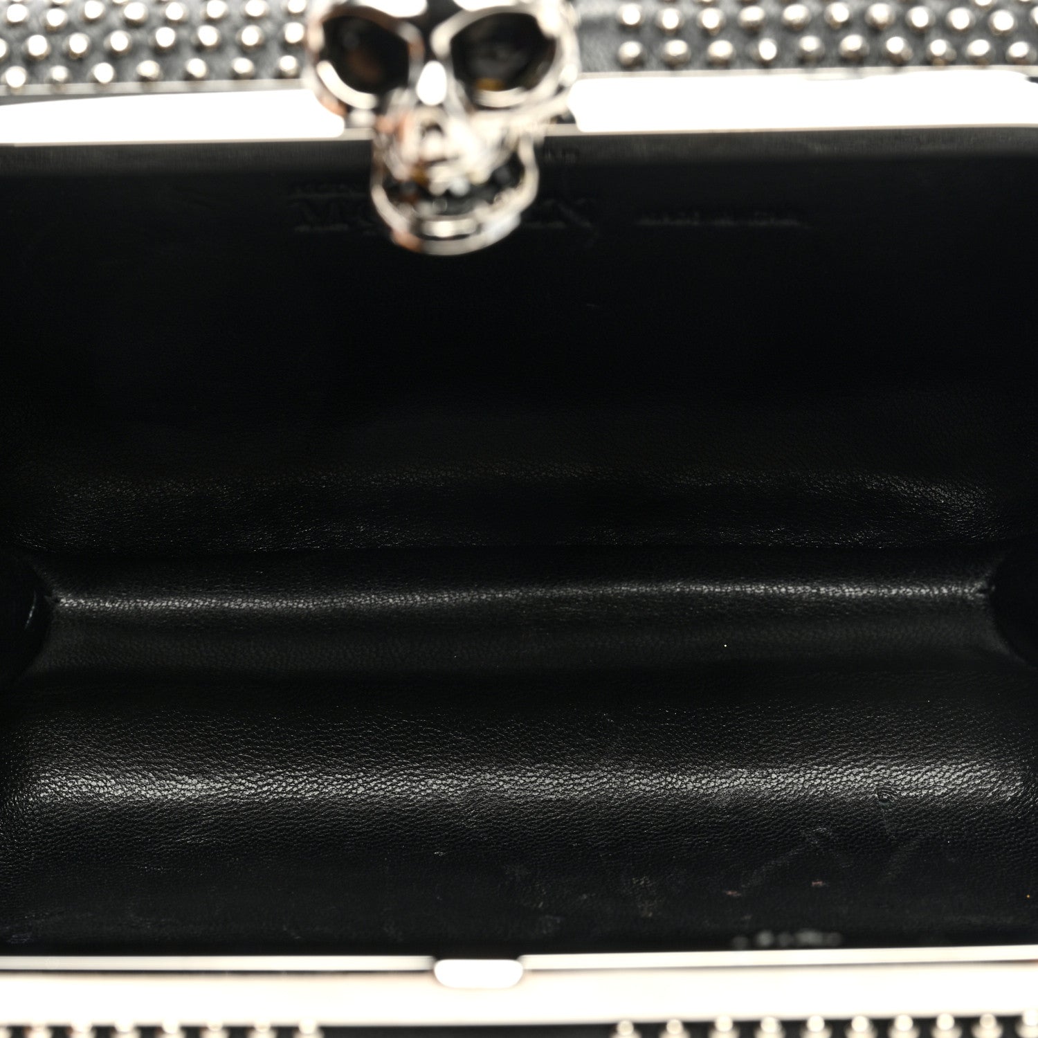 Alexander McQueen Calfskin Studded Britannia Skull Box Clutch Black 5 of 10
