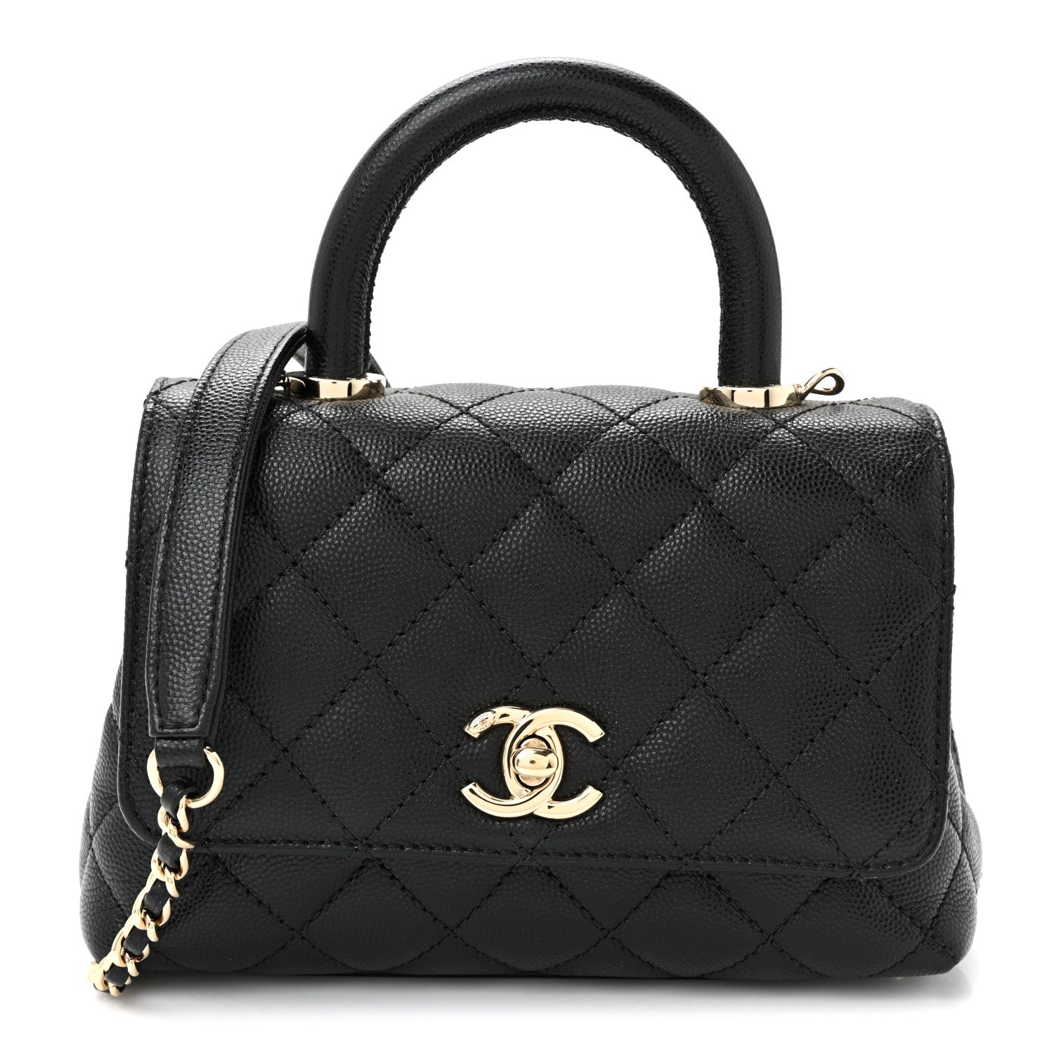 Chanel Caviar Quilted Extra Mini Coco Handle Flap Black 1835276