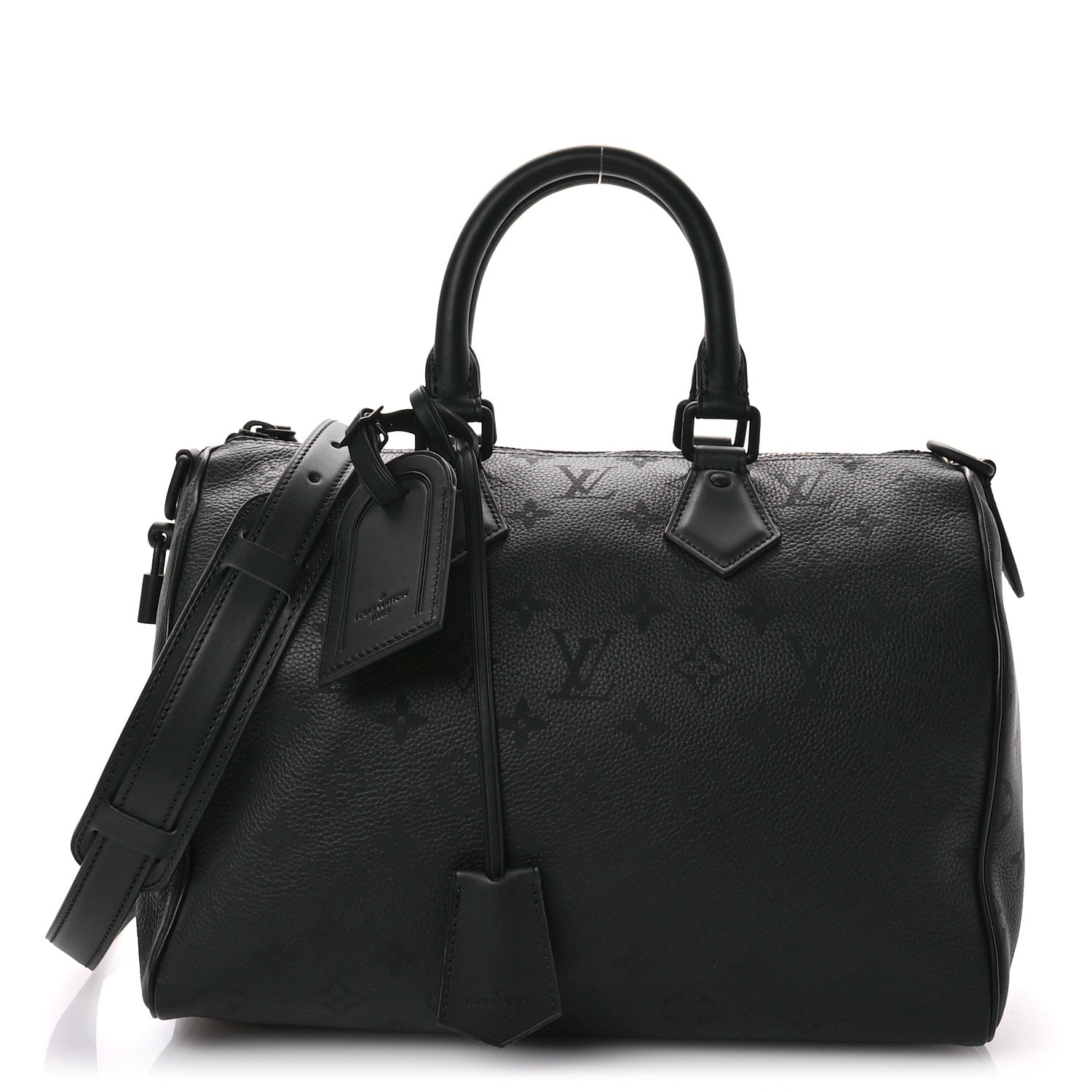 Louis Vuitton Calfskin Monogram Speedy P9 Bandouliere 30 Ultra Black 1 of 15