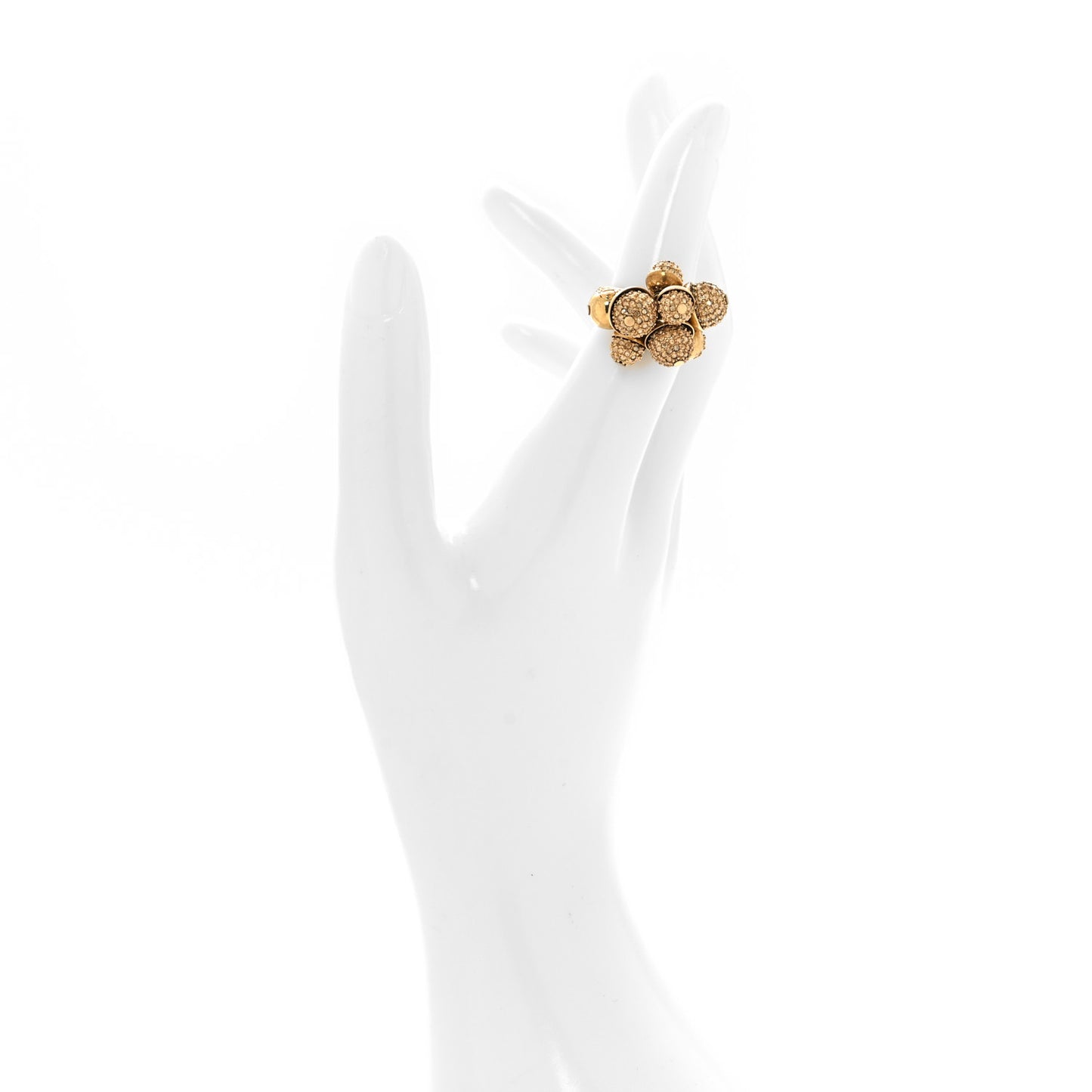 Metal Crystal Mise En Dior Ring S Gold