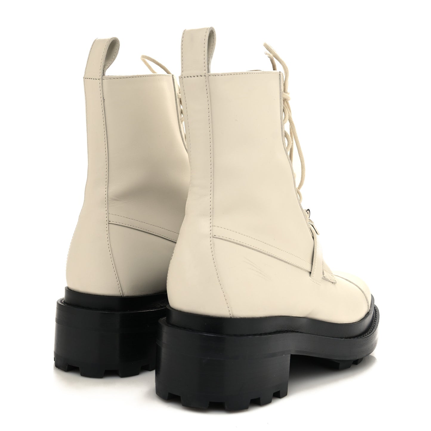 Glossed Calfskin Funk Ankle Boots 39 Beige Glaise