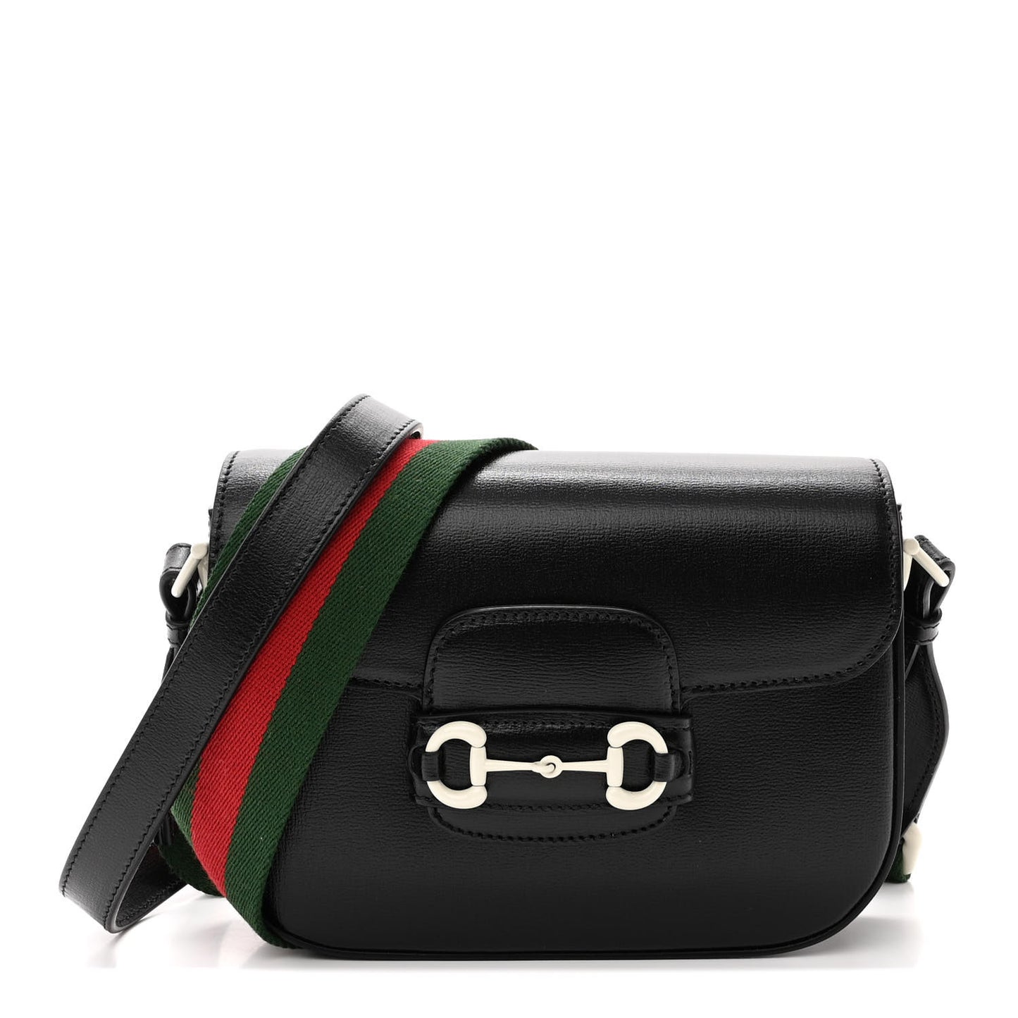 Azalea Calfskin Web Horsebit 1955 Shoulder Bag Black