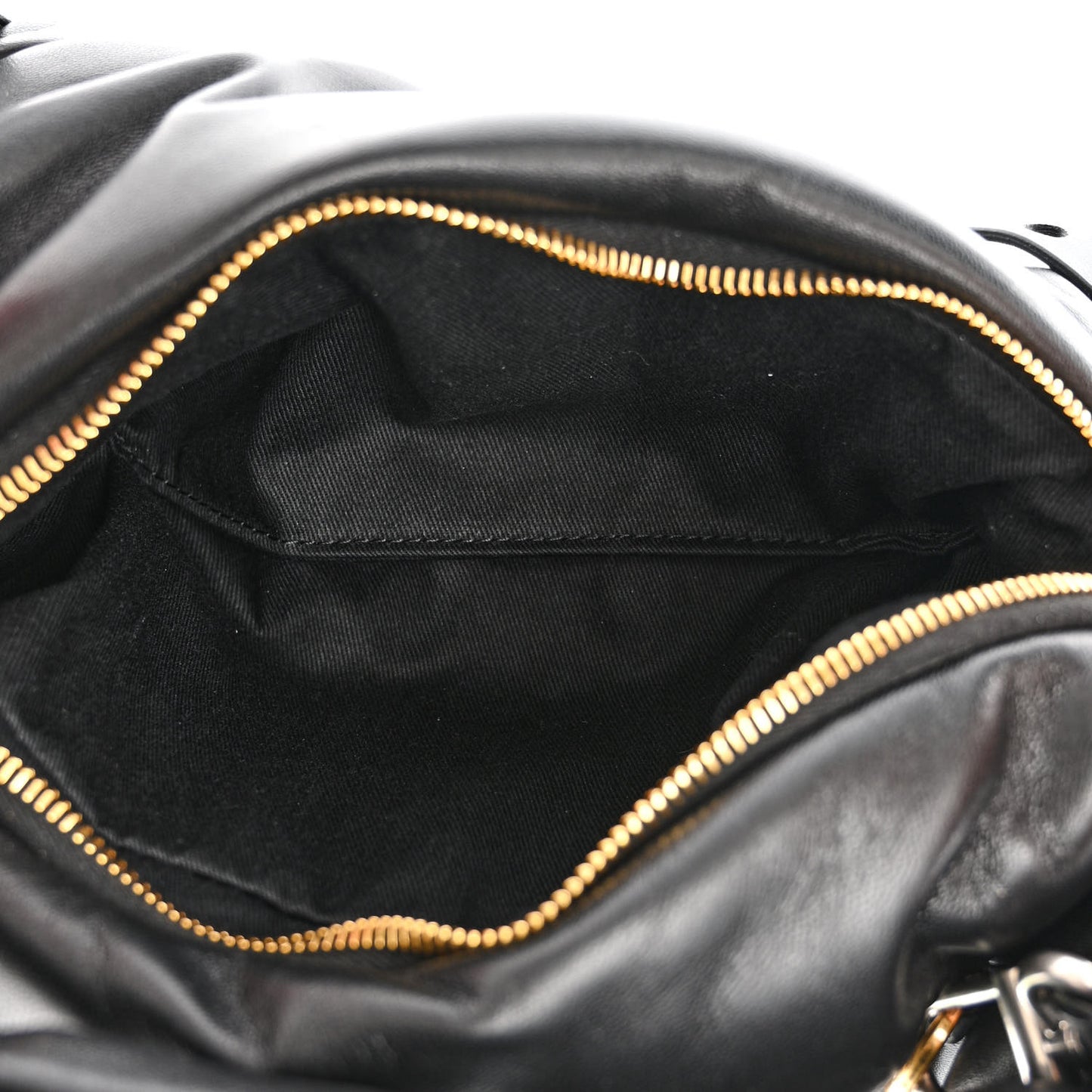 Calfskin Puffy Pump Pouch Crossbody Bag Black