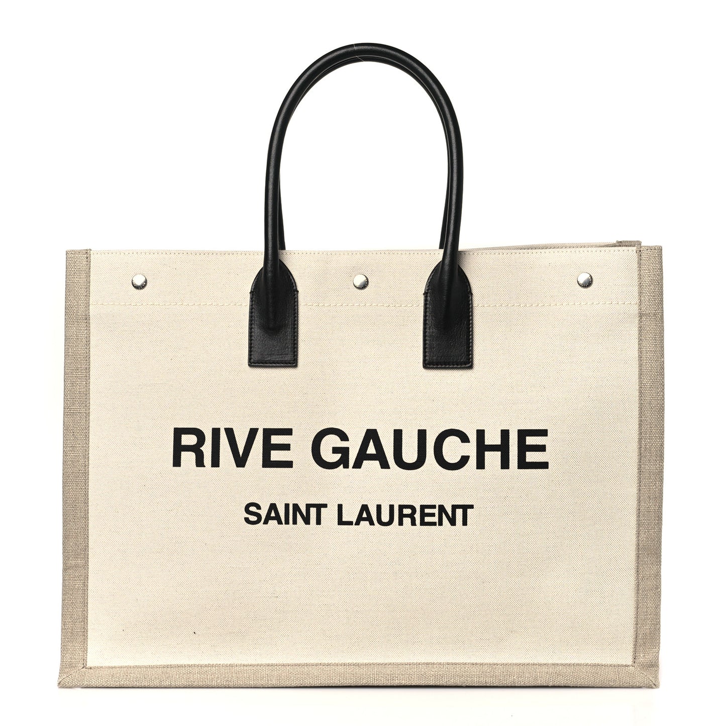 Linen Calfskin Rive Gauche Tote Optic White