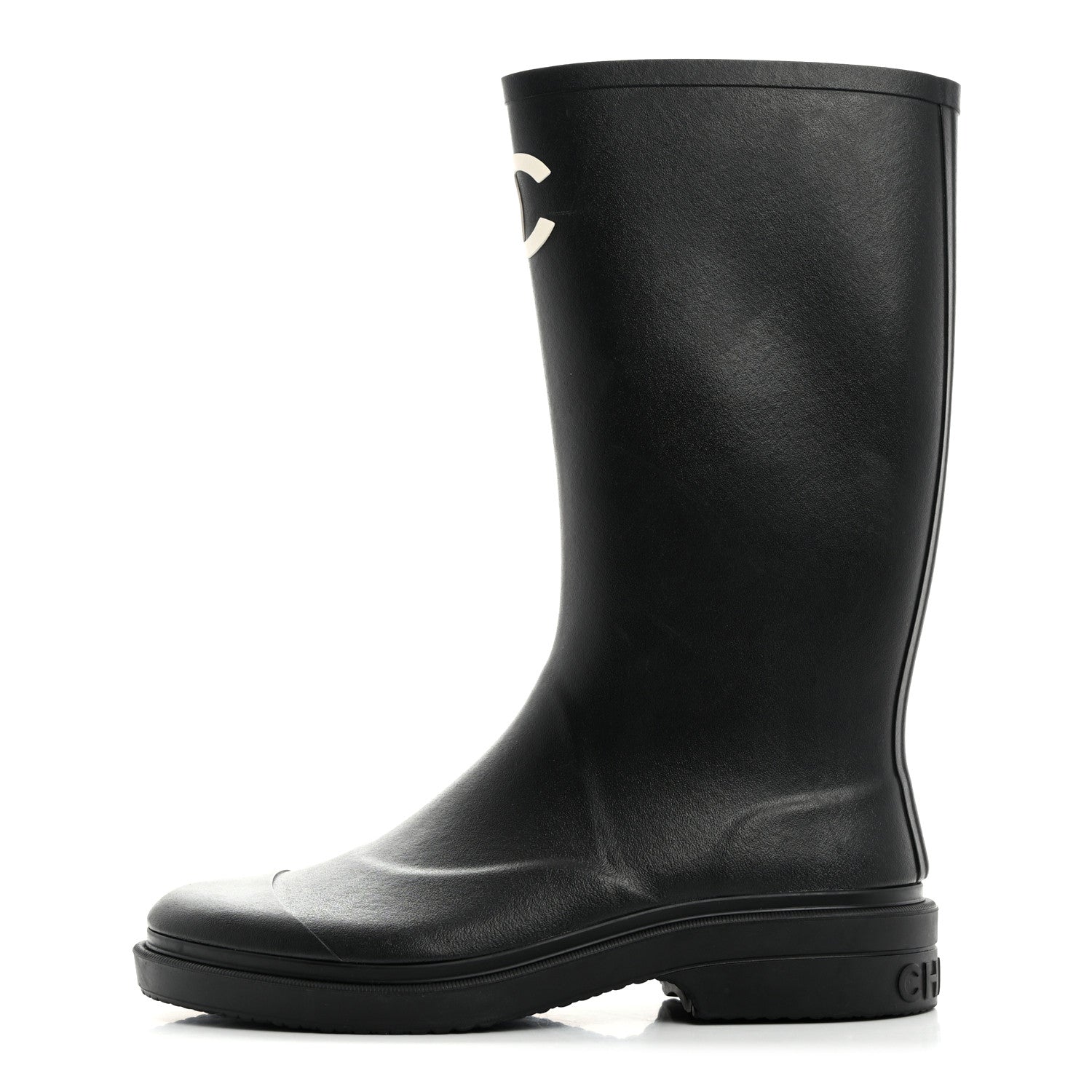 Chanel Caoutchouk CC High Boots 40 Black 1 of 9