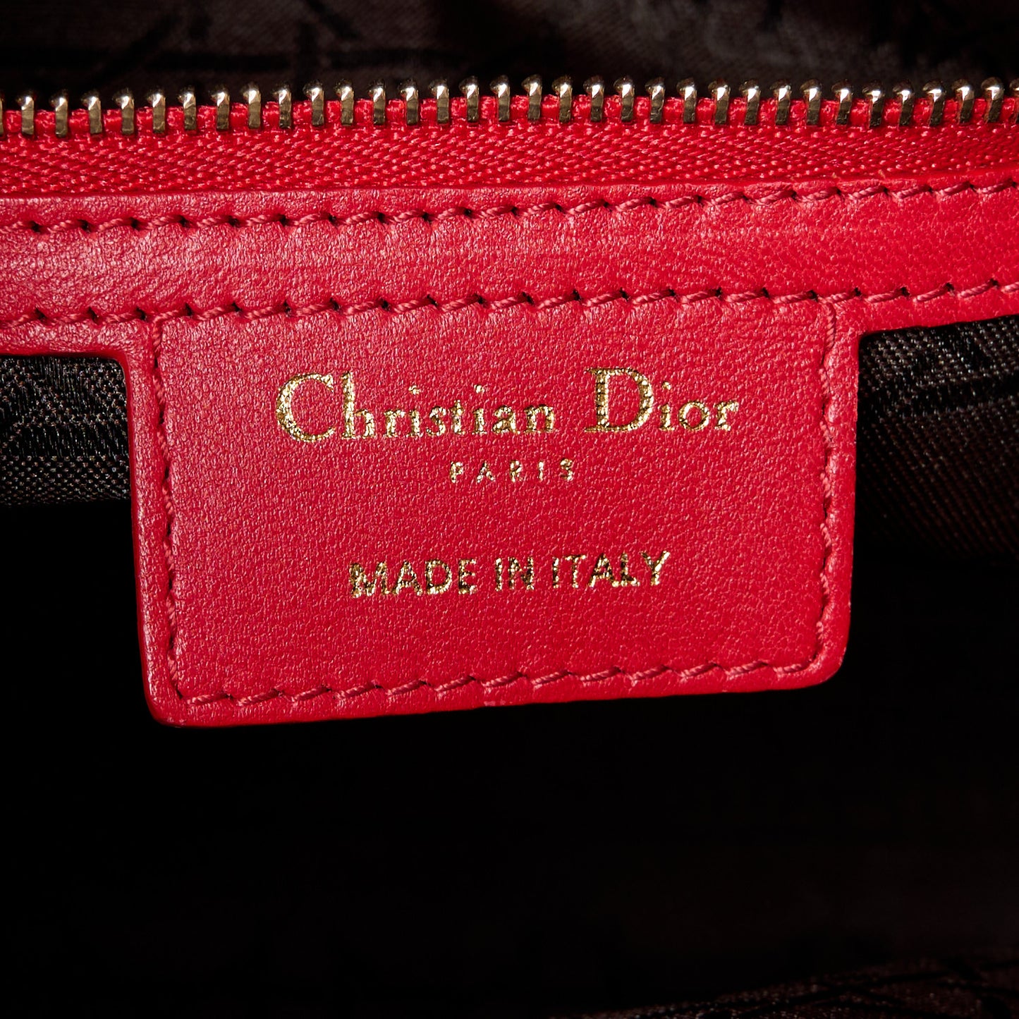 Lambskin Cannage Large Lady Dior Red