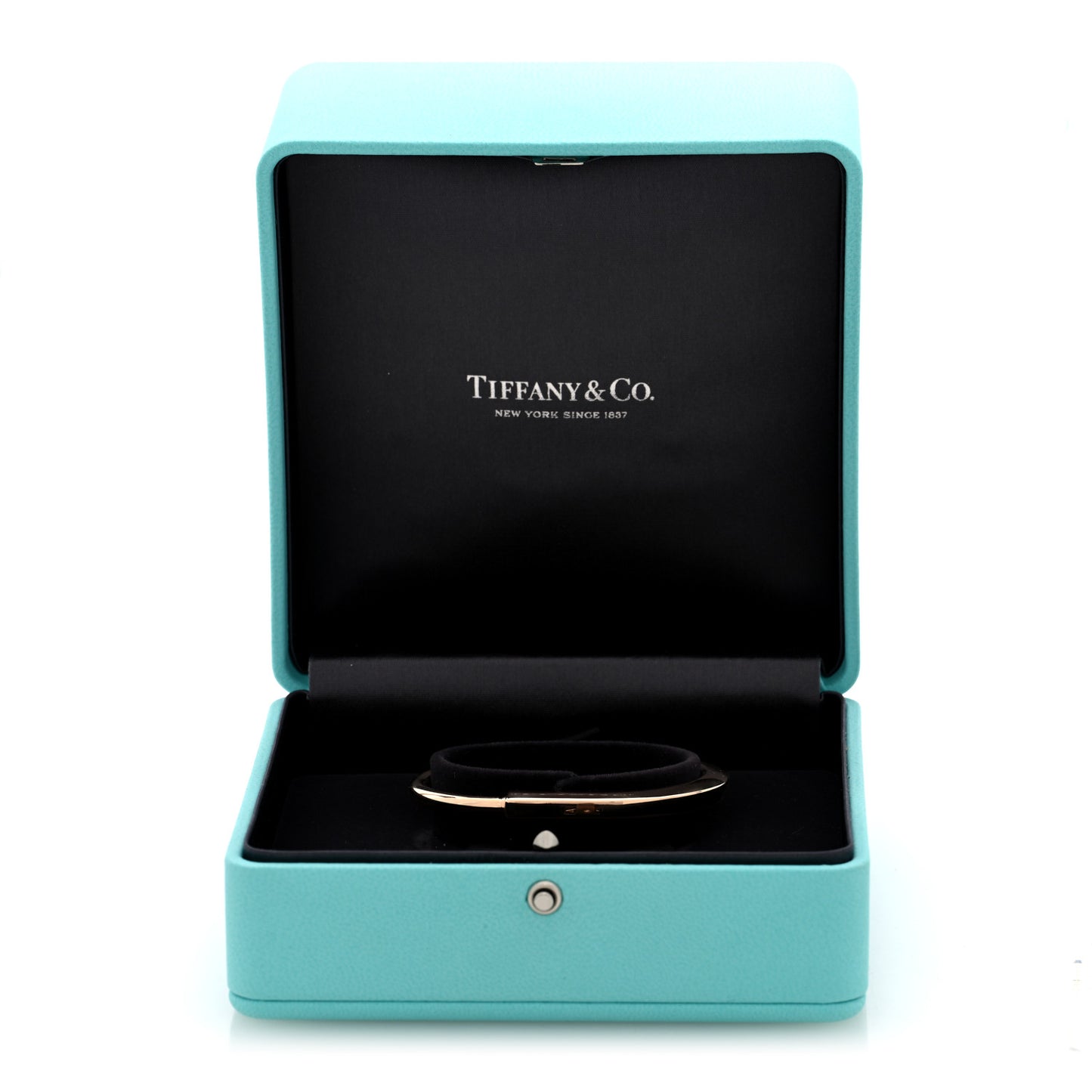 18K Rose Gold Tiffany Lock Bangle Bracelet
