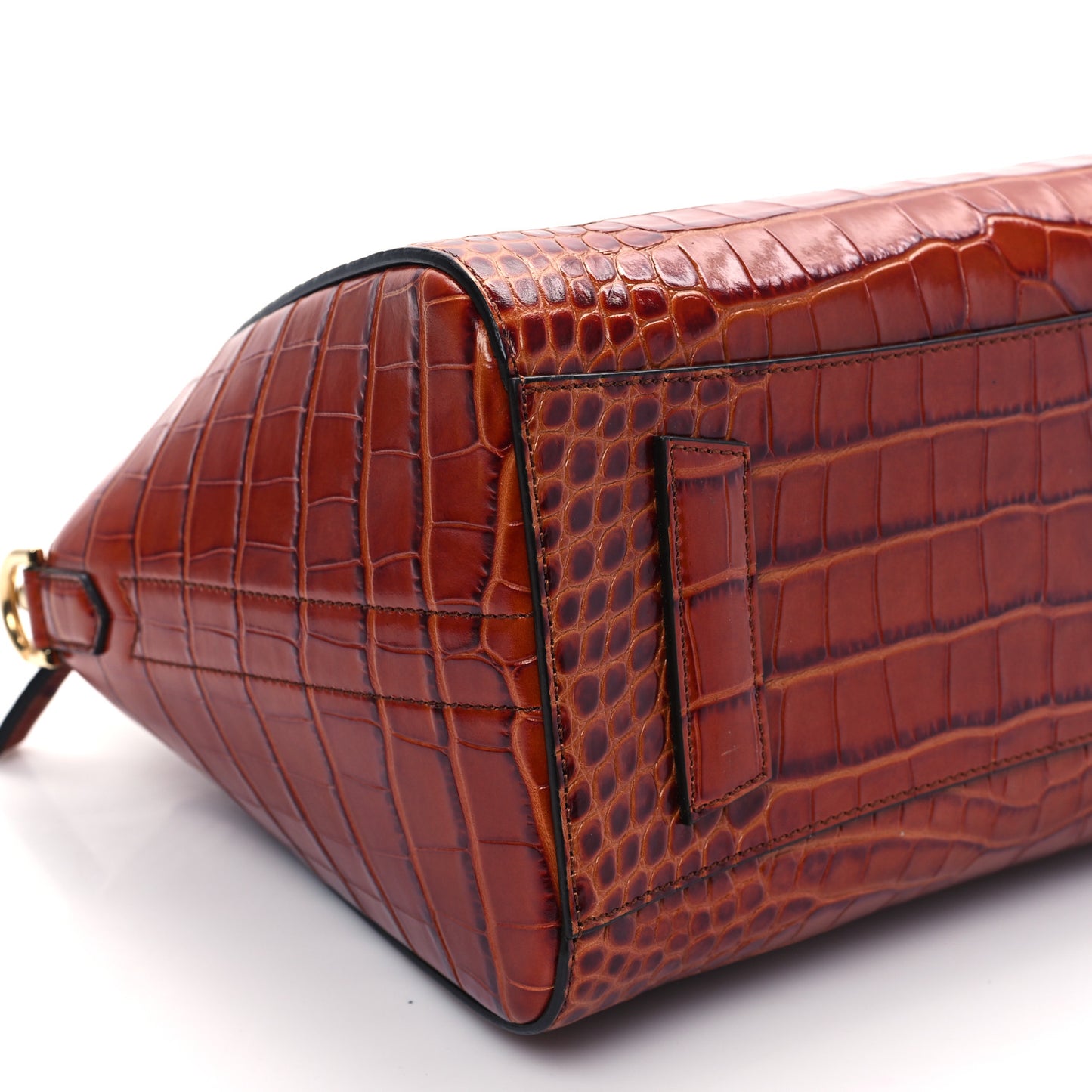 Calfskin Crocodile Embossed Small Antigona Cognac