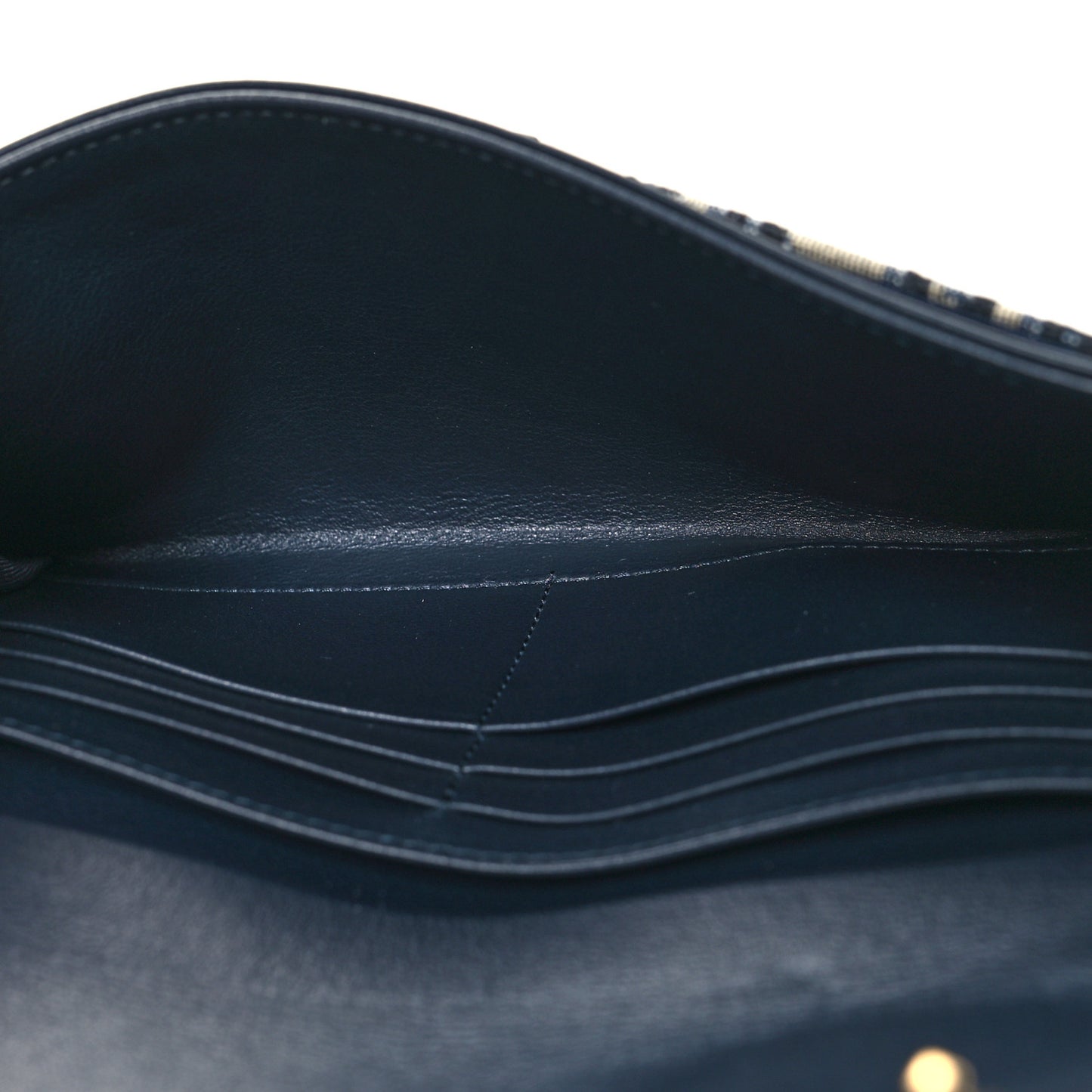 Oblique Saddle Chain Long Wallet Blue