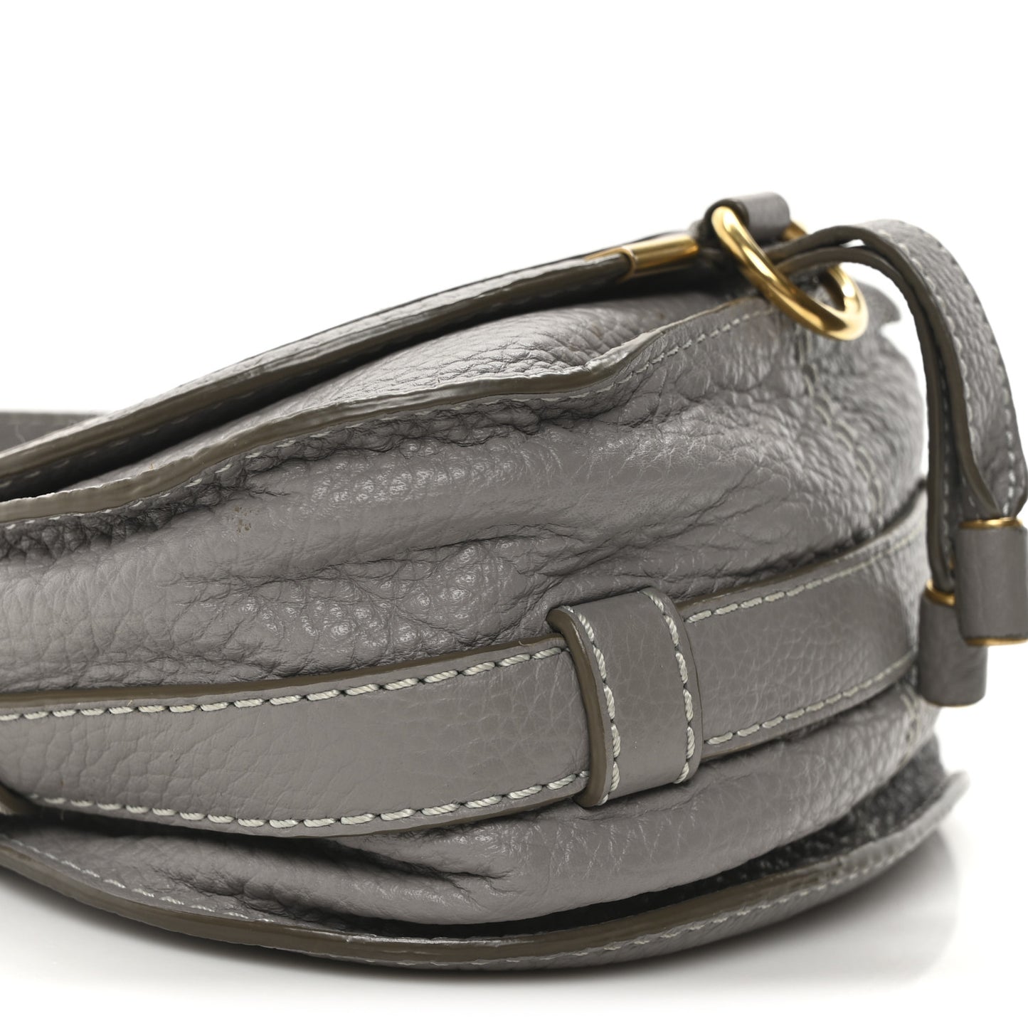Calfskin Mini Marcie Round Crossbody Bag Cashmere Grey