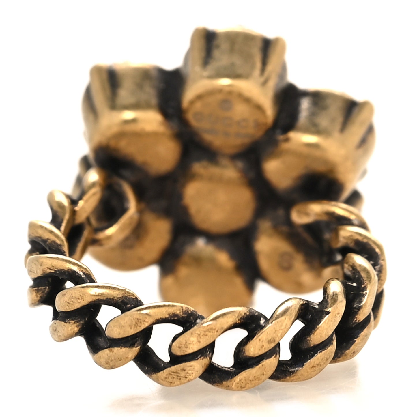 Metal Crystal Marmont Ring S Aged Gold
