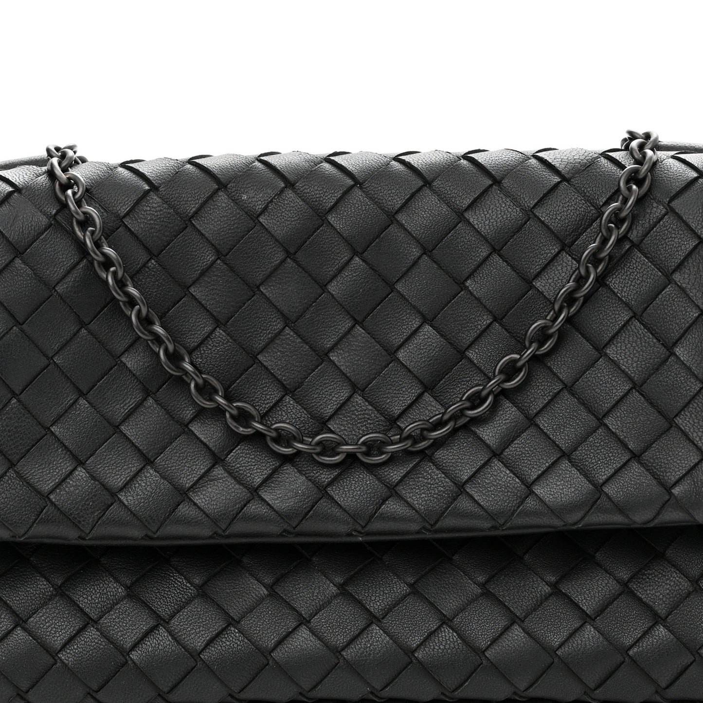 Nappa Intrecciato Small Chain Crossbody Black