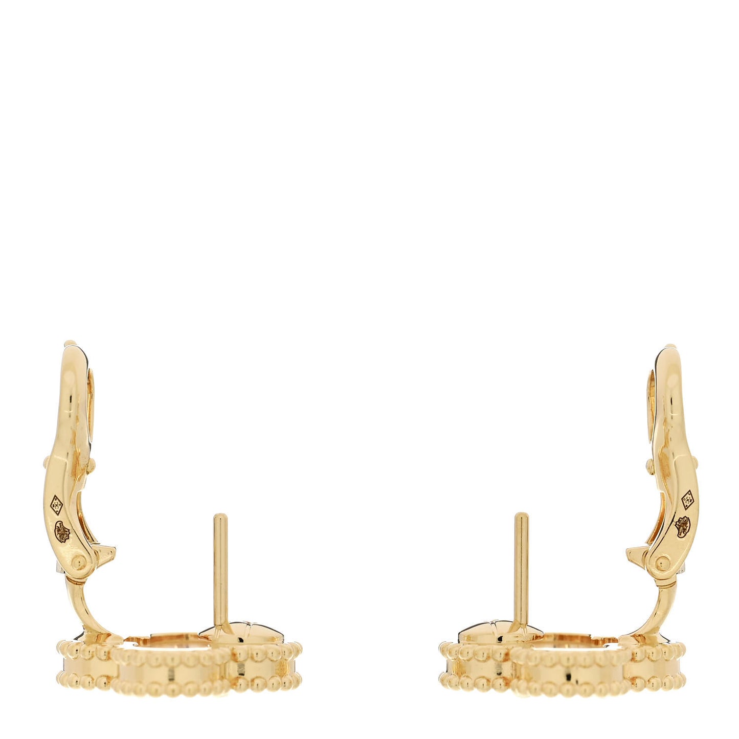 18K Yellow Gold Mother of Pearl Vintage Alhambra Earrings