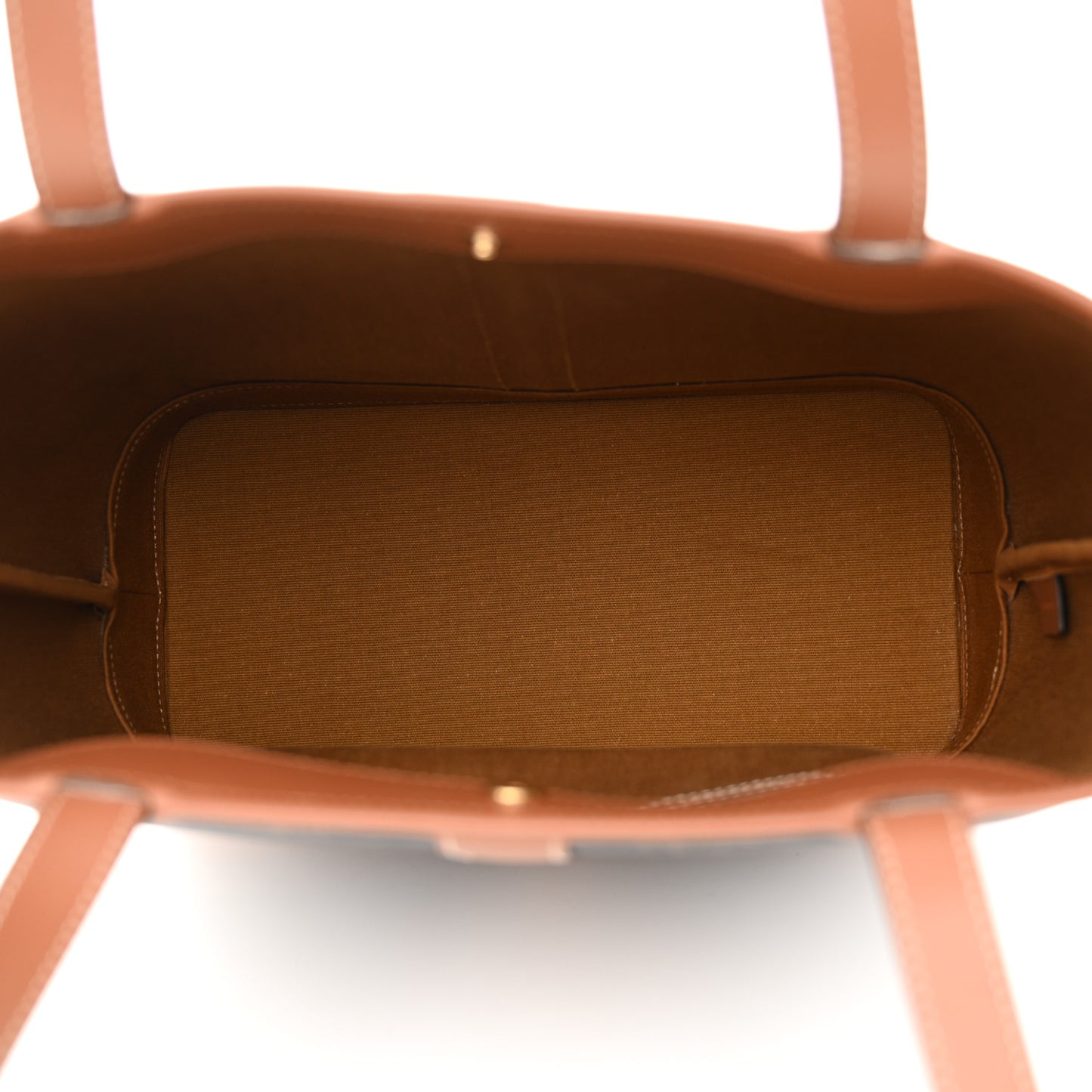 Triomphe Canvas Calfskin Small Cabas Bag Tan