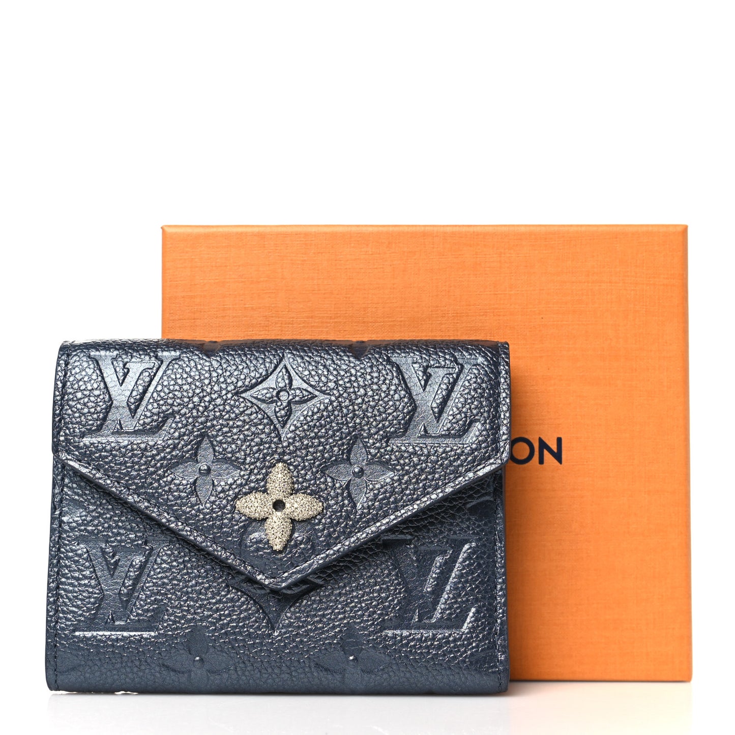 Empreinte Monogram Flower Victorine Wallet Navy Blue