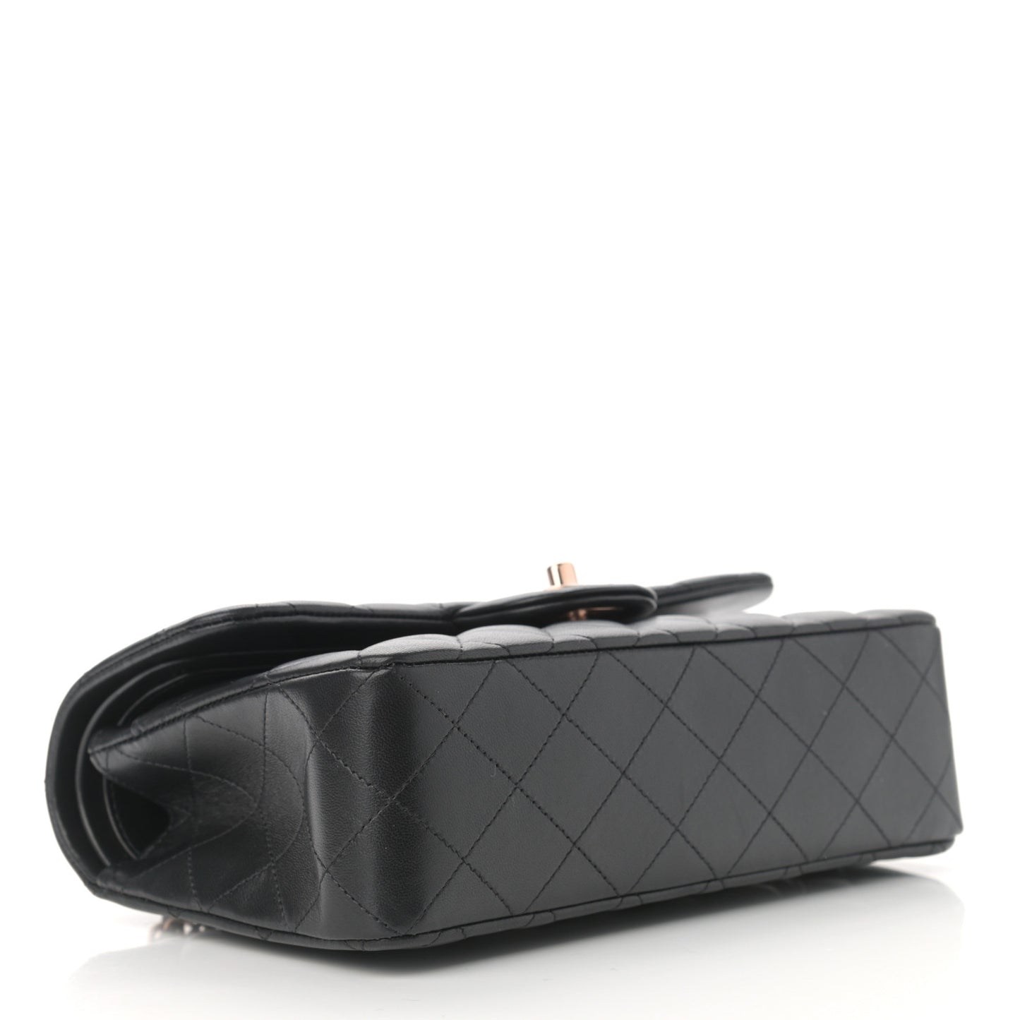 Lambskin Quilted Small Double Flap Black