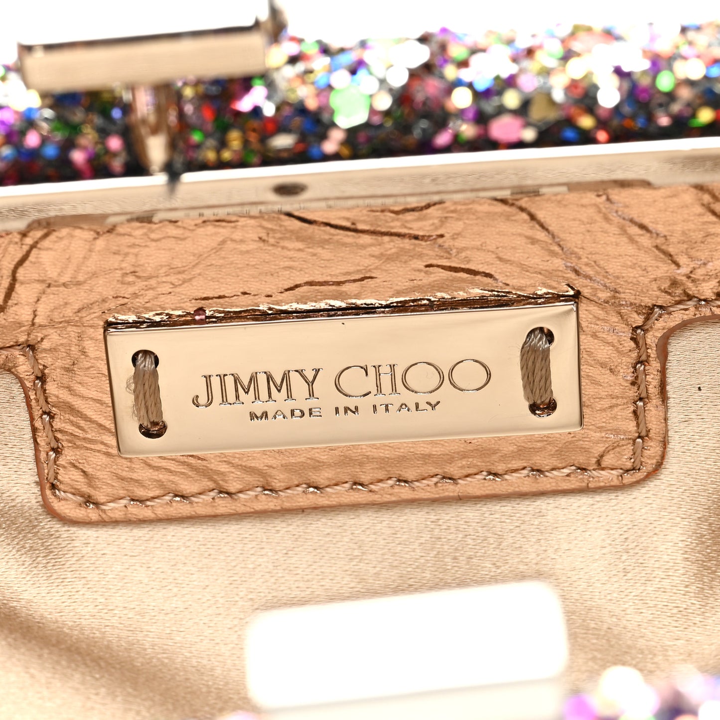 Coarse Glitter Kiss Lock Clutch Bubblegum Mix