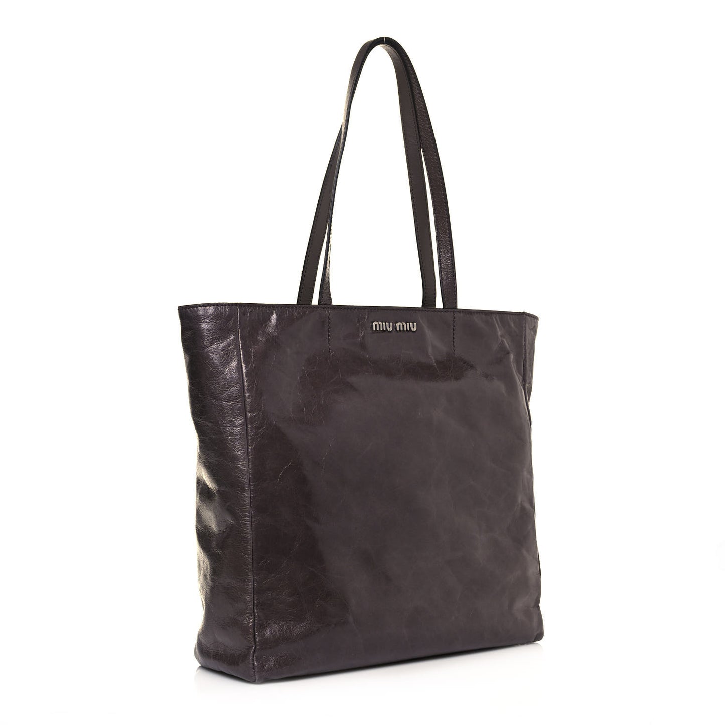Vitello Shine Shopping Tote Fumo