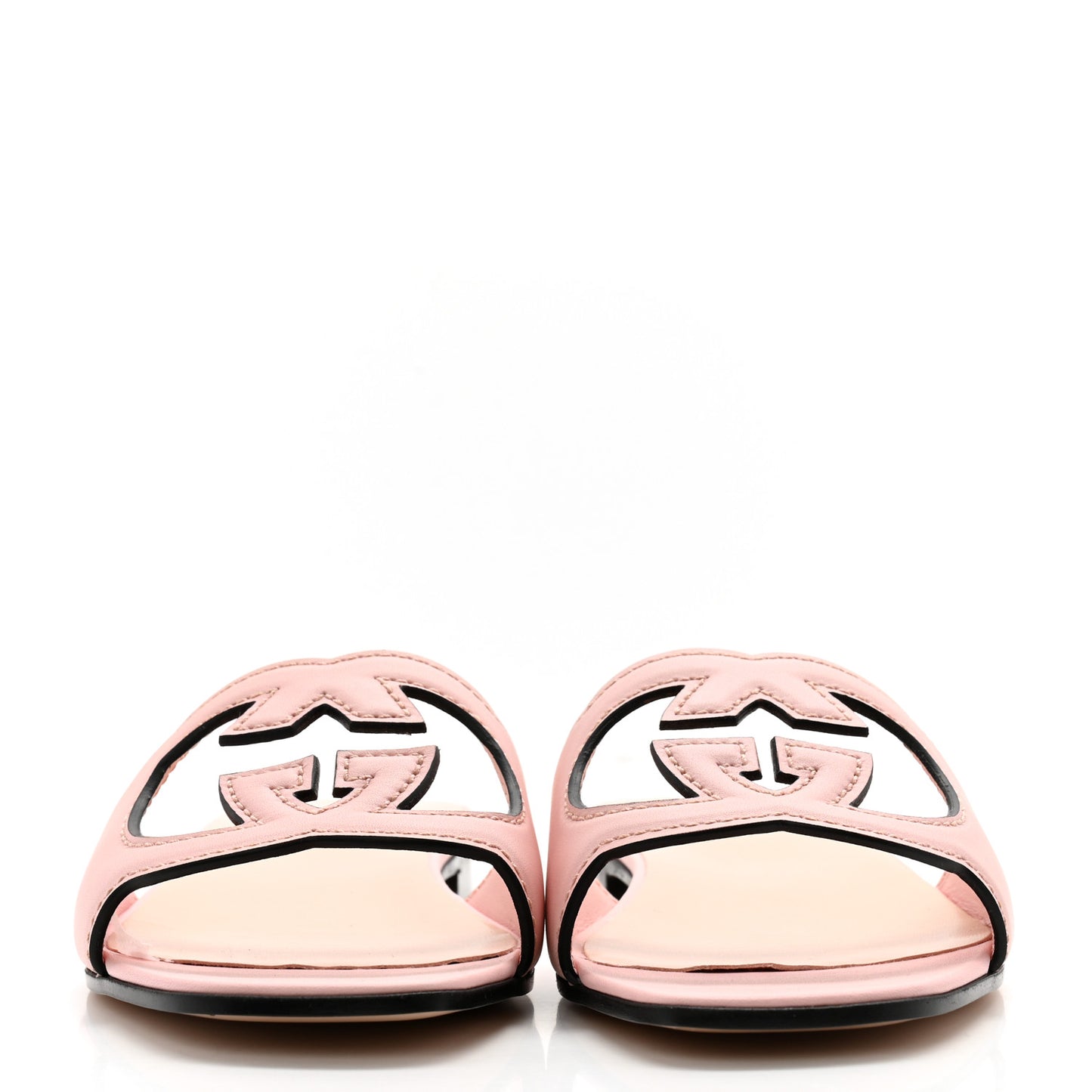 Cosmos Softy Calfskin Interlocking G Cut Out Slide Sandals 39 Pastel Pink