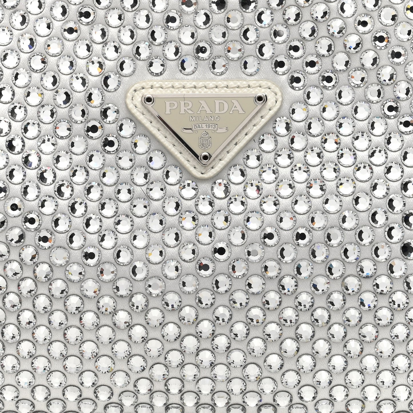 Satin Crystal Mini Re-Edition 2000 Bag White