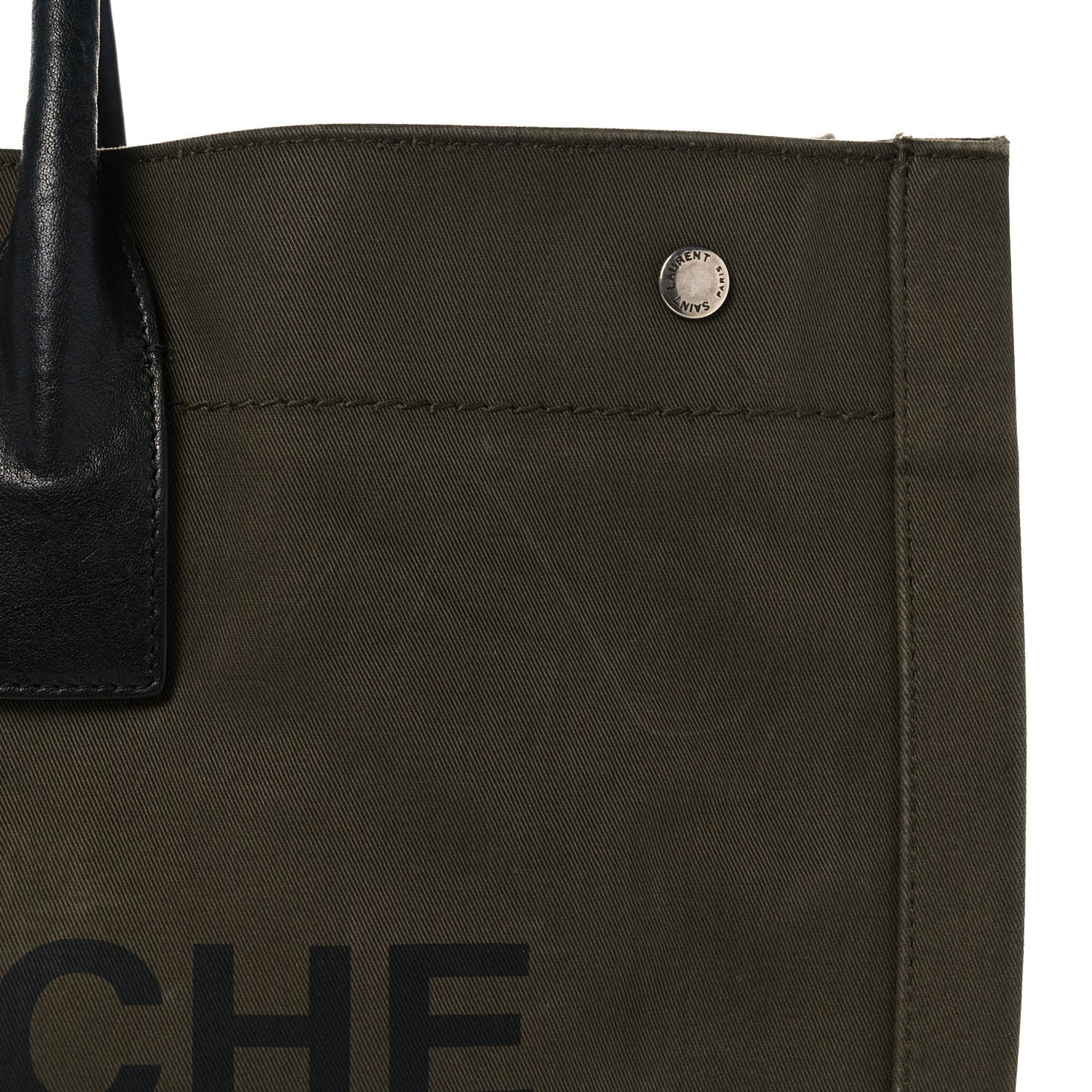 Linen Calfskin Rive Gauche Tote Khaki