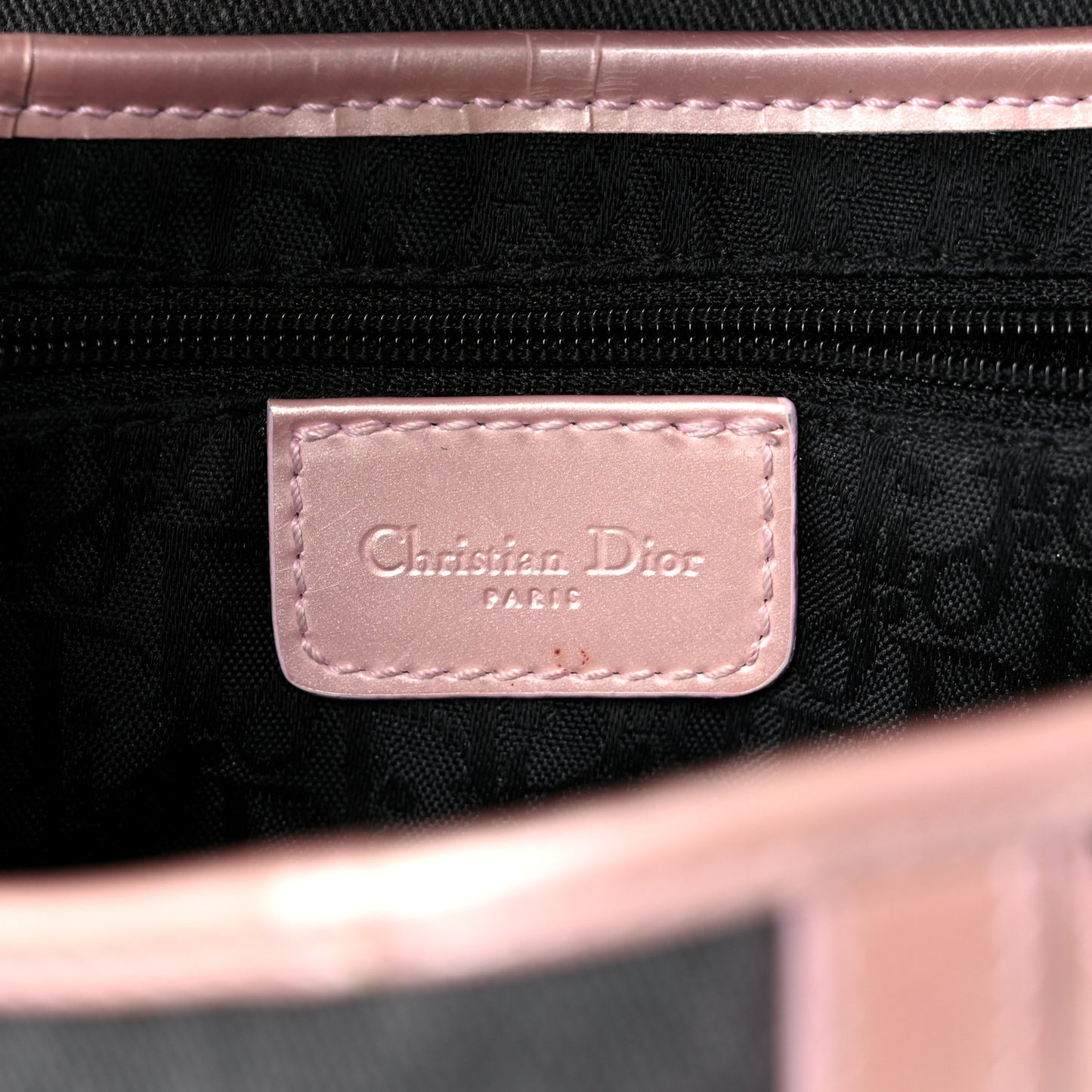 Patent Denim Jeans Saddle Bag Grey Pink