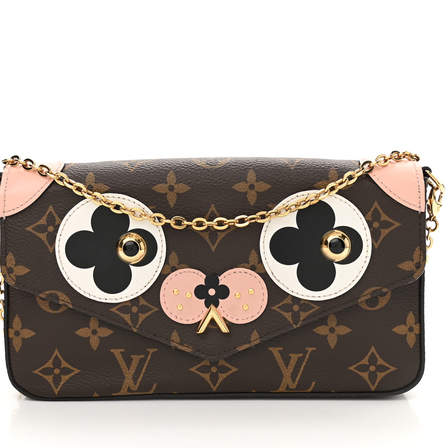 Monogram Valentine Dog Pochette Felicie Chain Wallet