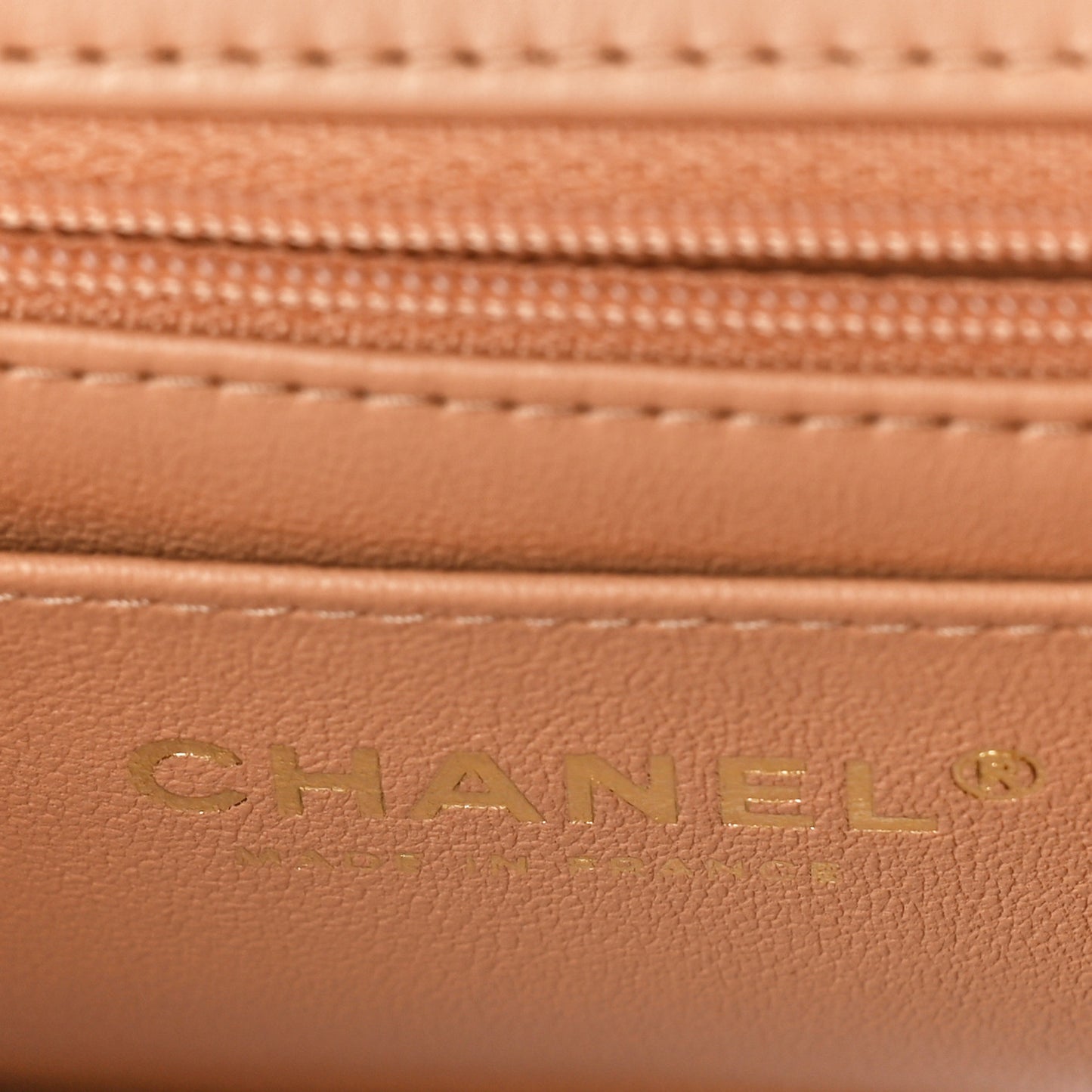 Lambskin Quilted Mini Top Handle Rectangular Flap Beige
