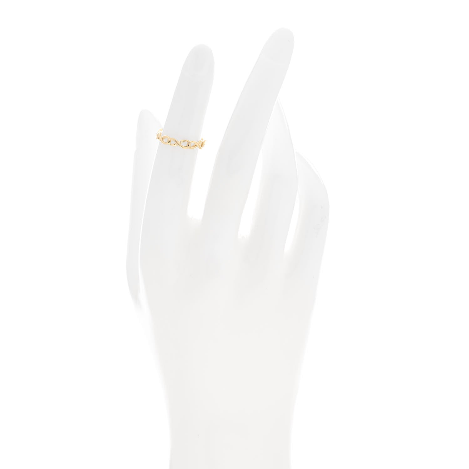 Tiffany 18K Yellow Gold Narrow Infinity Band Ring 45 3.5 2 of 4