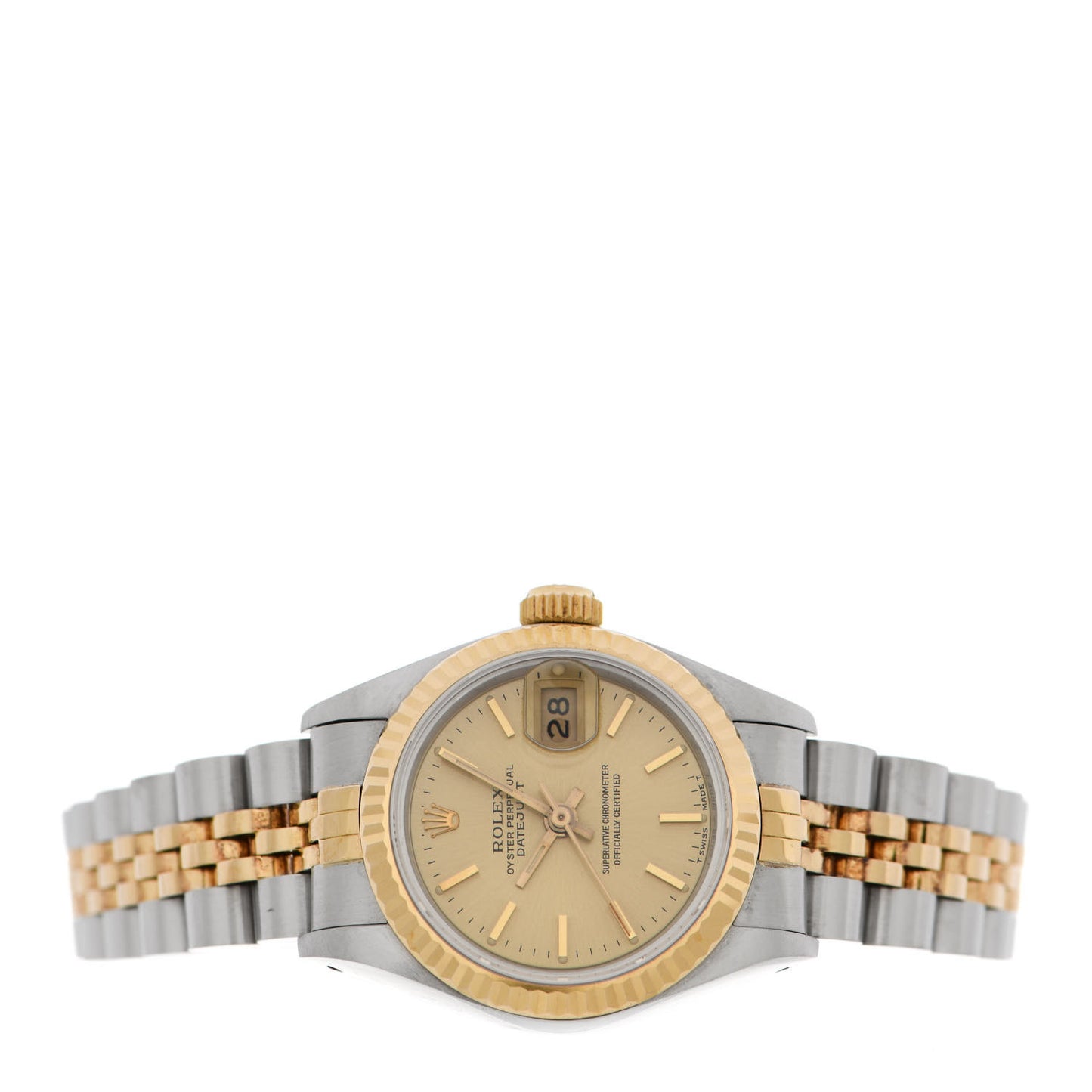 Stainless Steel 18K Yellow Gold 26mm Oyster Perpetual Datejust Watch Champagne 69173