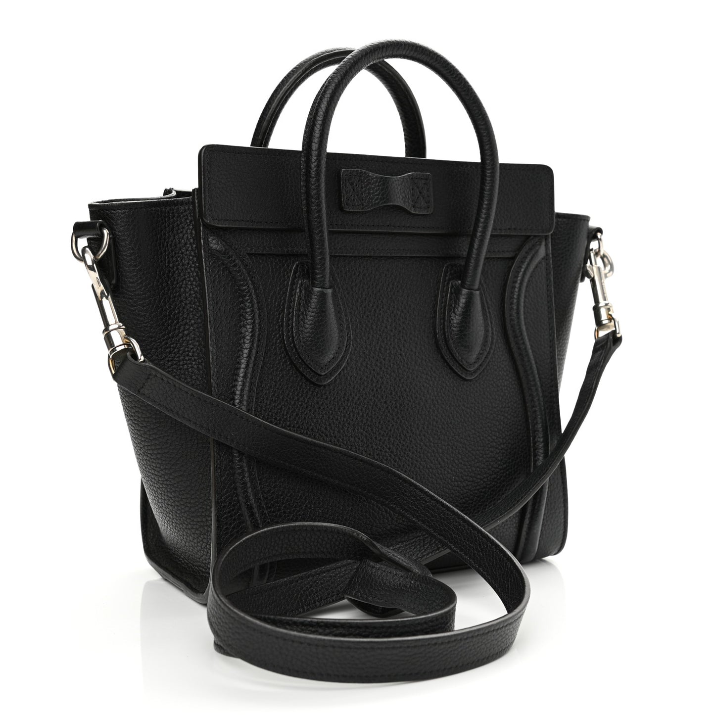 Drummed Calfskin Nano Luggage Black