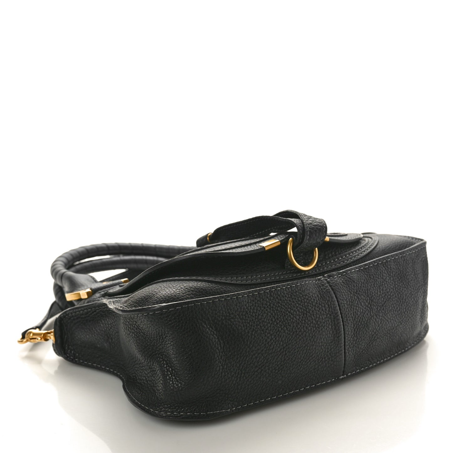 Calfskin Small Marcie Satchel Black