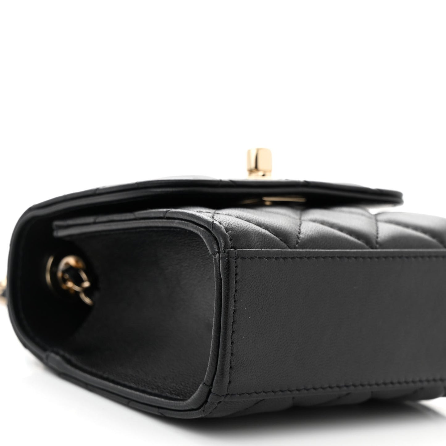 Lambskin Quilted Mini Trendy CC Chain Wallet Black