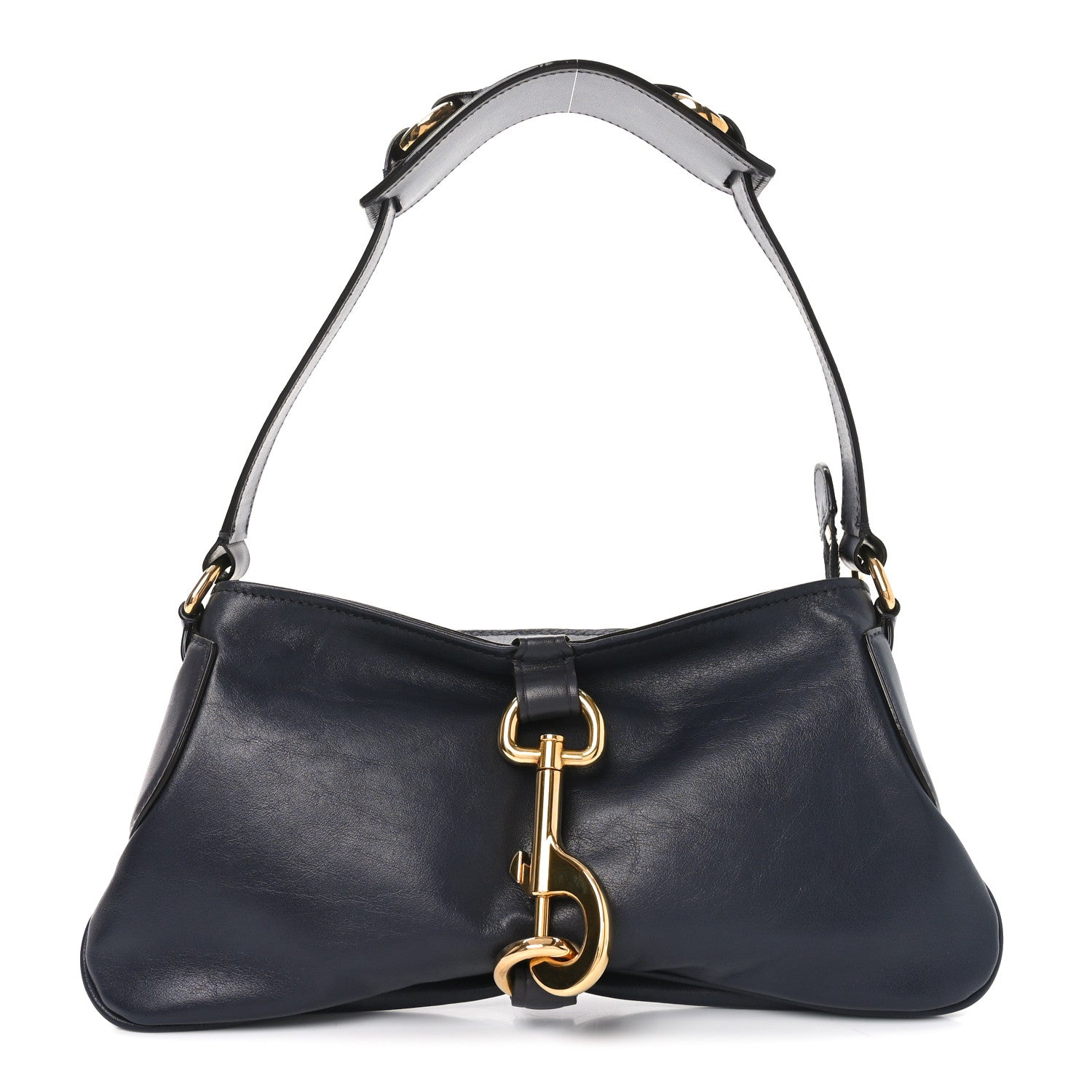 Chloe Soft Calfskin Kerala 25 Shoulder Bag Black Navy 1739693
