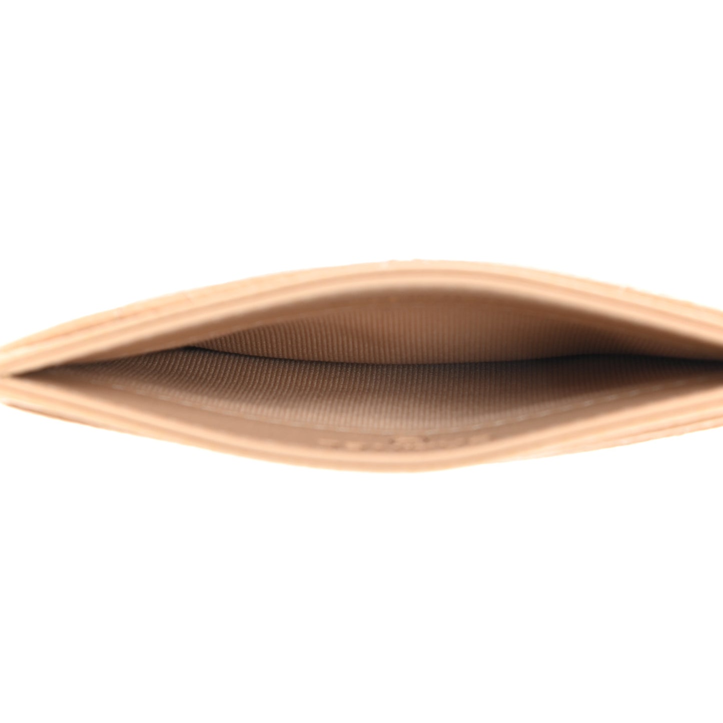 Caviar Quilted Card Holder Beige
