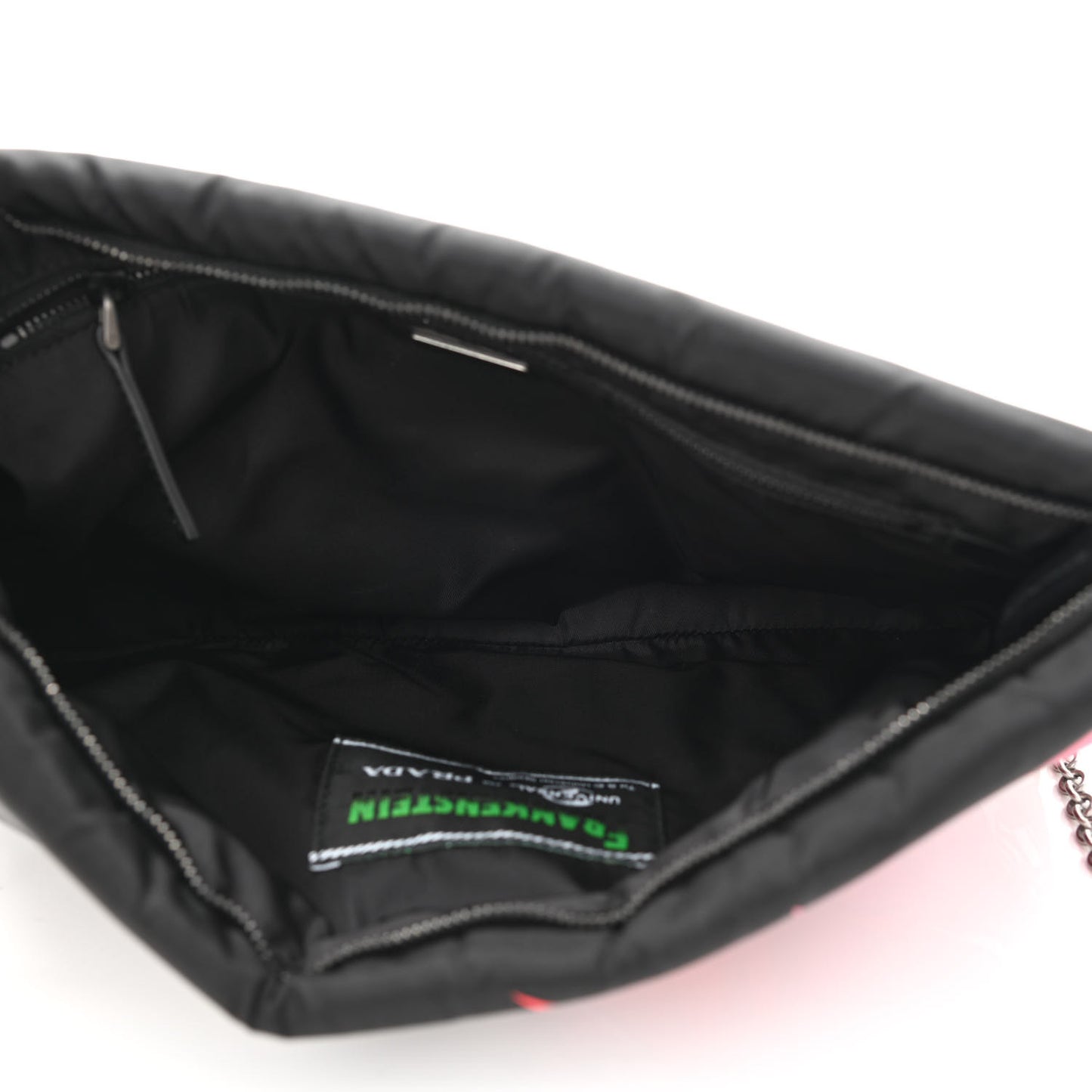 X UNIVERSAL STUDIOS Tessuto Nylon Soft Padded Frankenstein Rose Medium Chain Clutch Bag Lacca