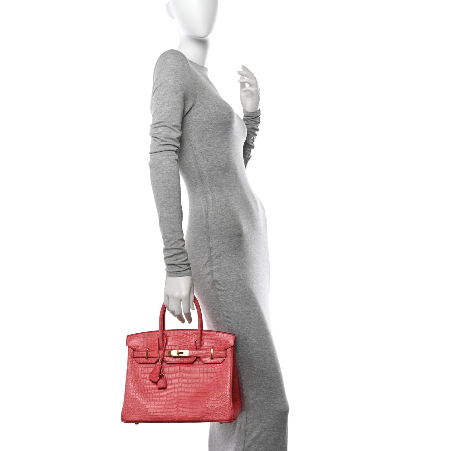 Matte Porosus Crocodile Birkin 30 Bougainvillea