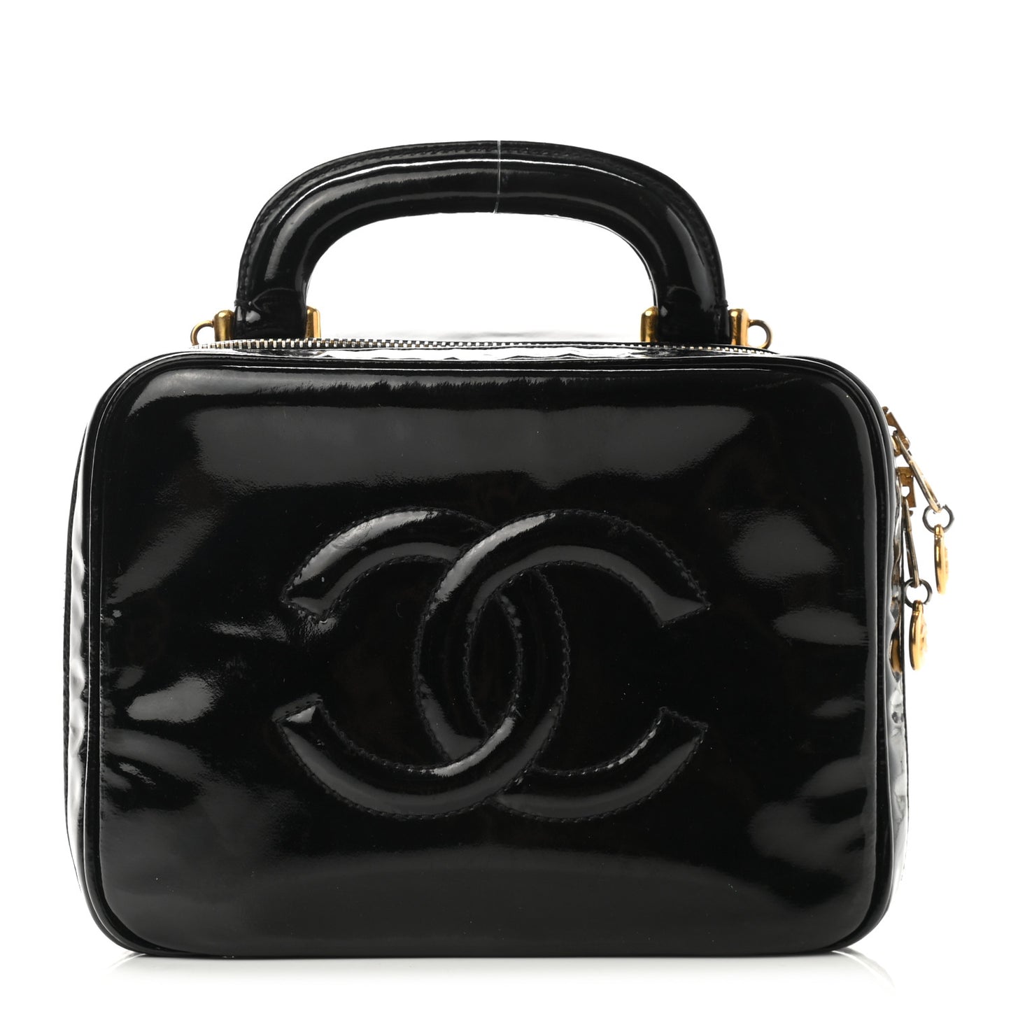 Patent CC Vanity Cosmetic Case Black