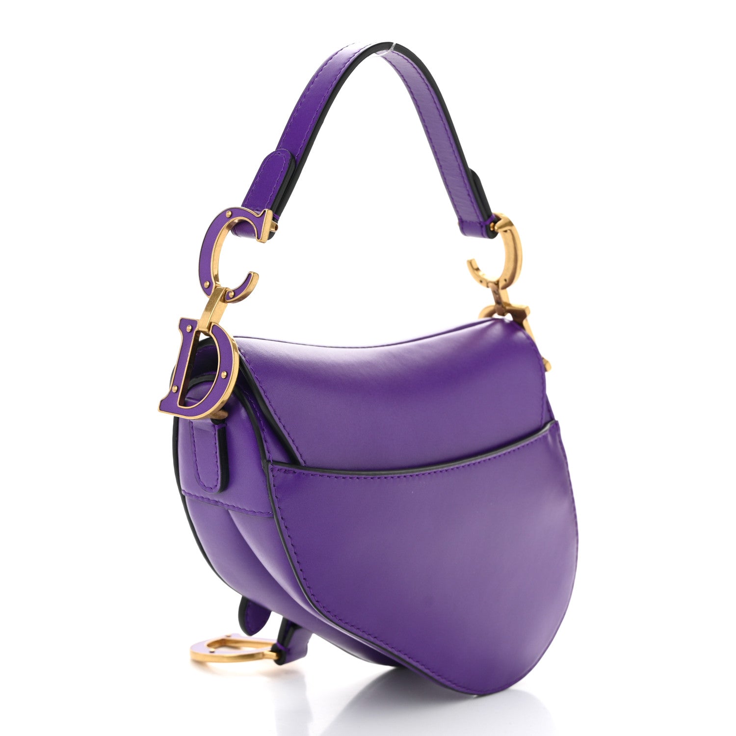 Christian Dior Supple Calfskin Mini Saddle Bag Purple 3 of 10