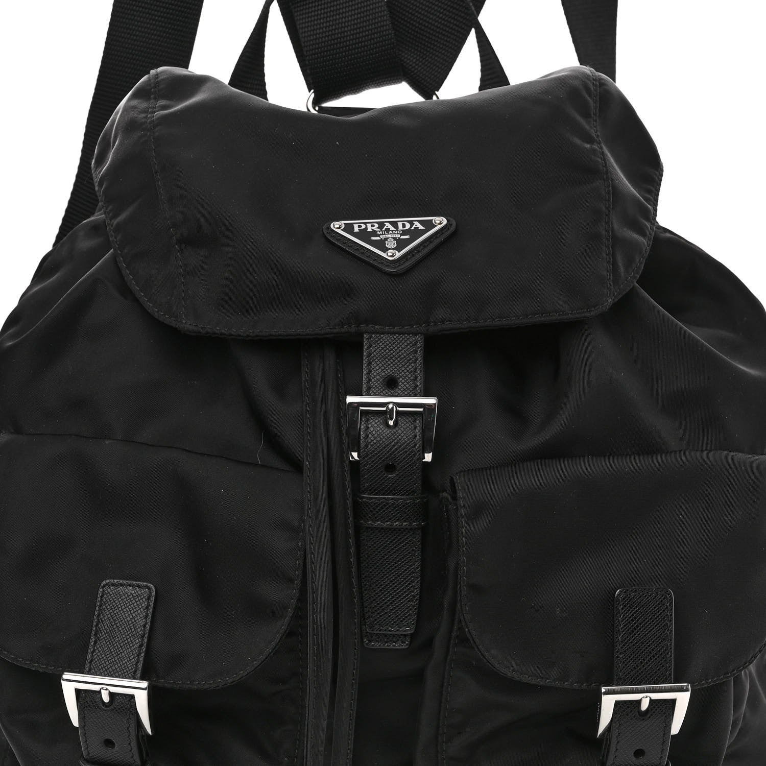 Prada Tessuto Nylon Saffiano Medium Backpack Black 7 of 10
